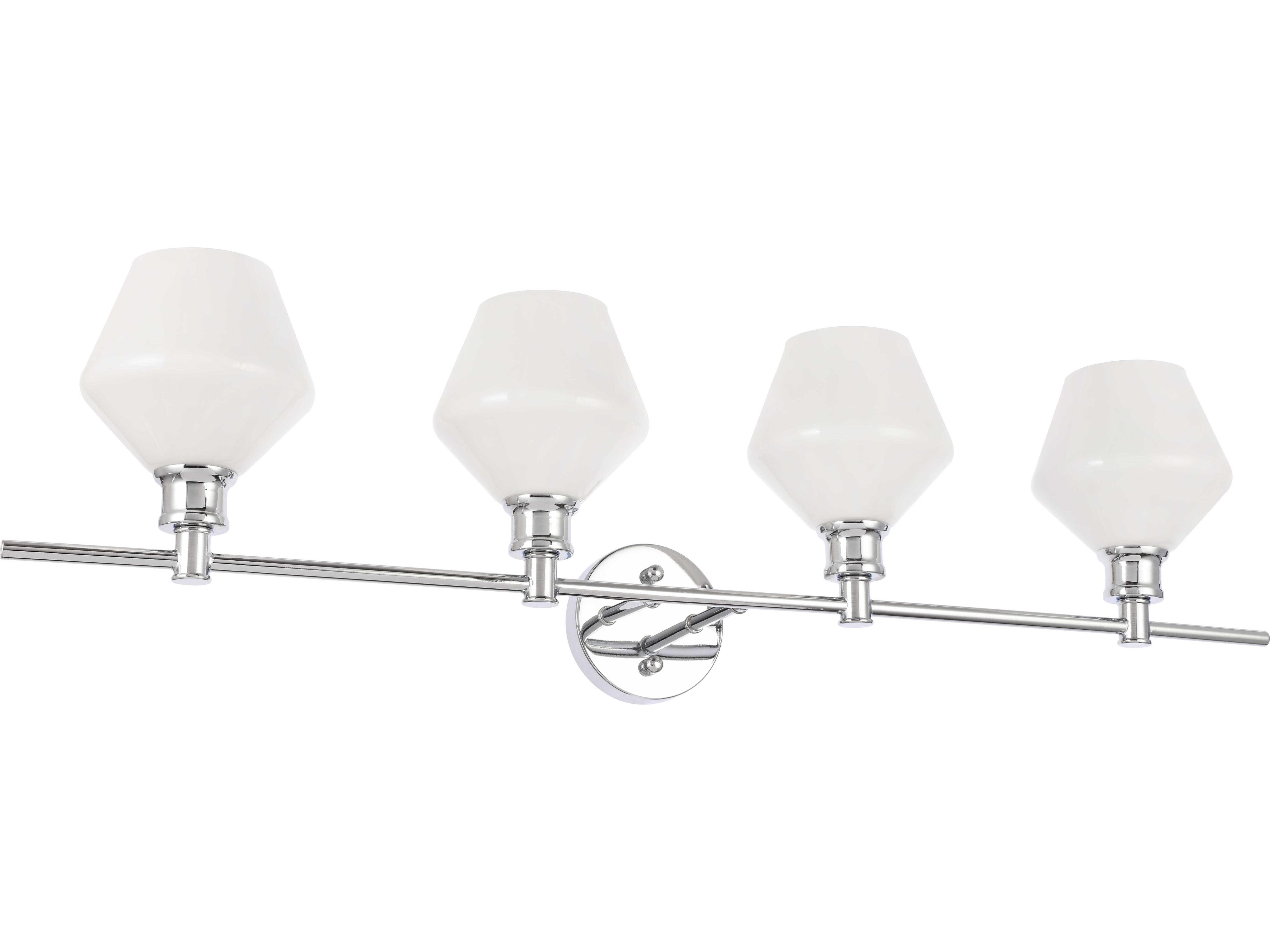 Elegant Lighting Gene 4-Light Chrome Glass LED Vanity Light