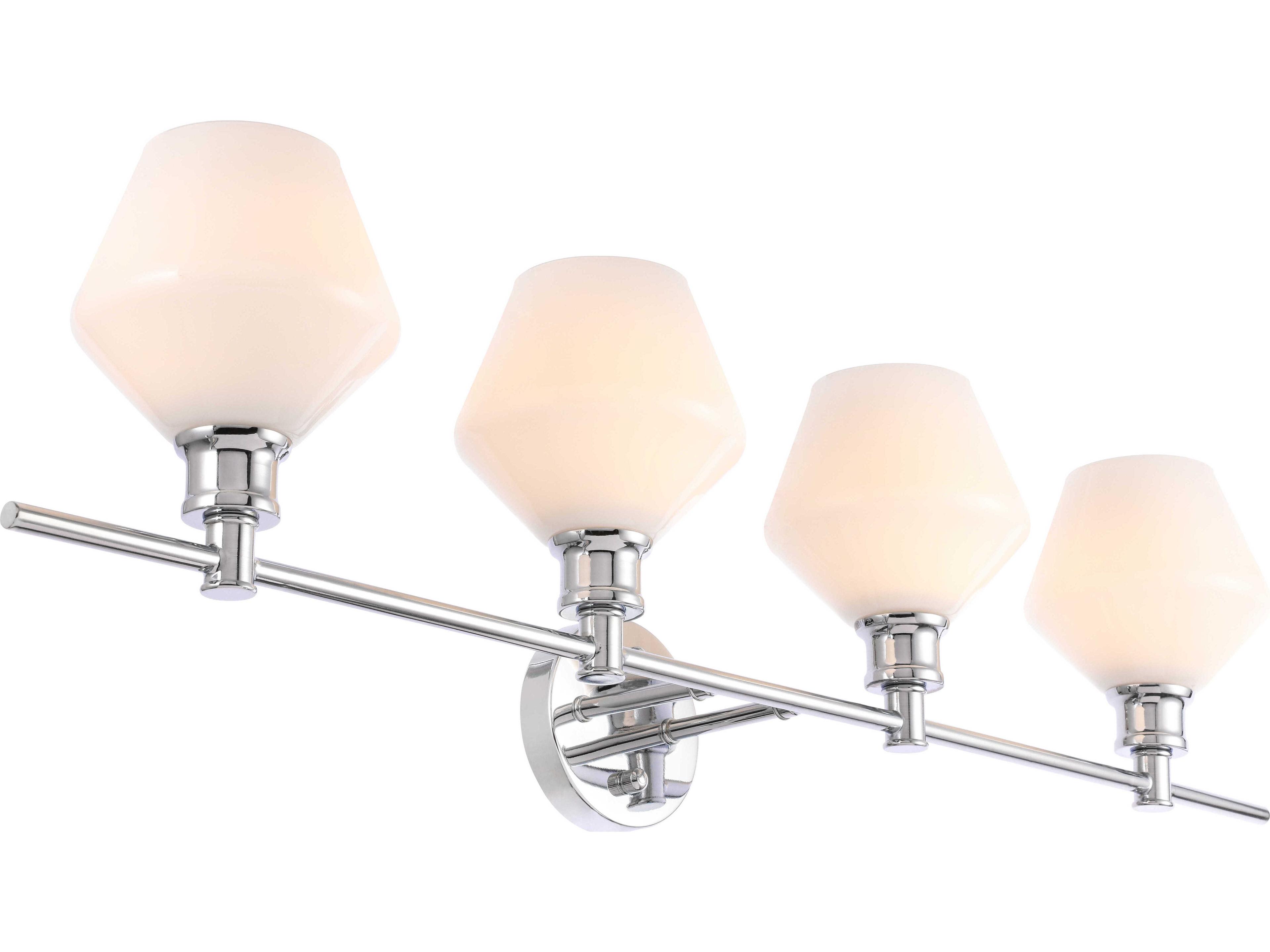 Elegant Lighting Gene 4-Light Chrome Glass LED Vanity Light