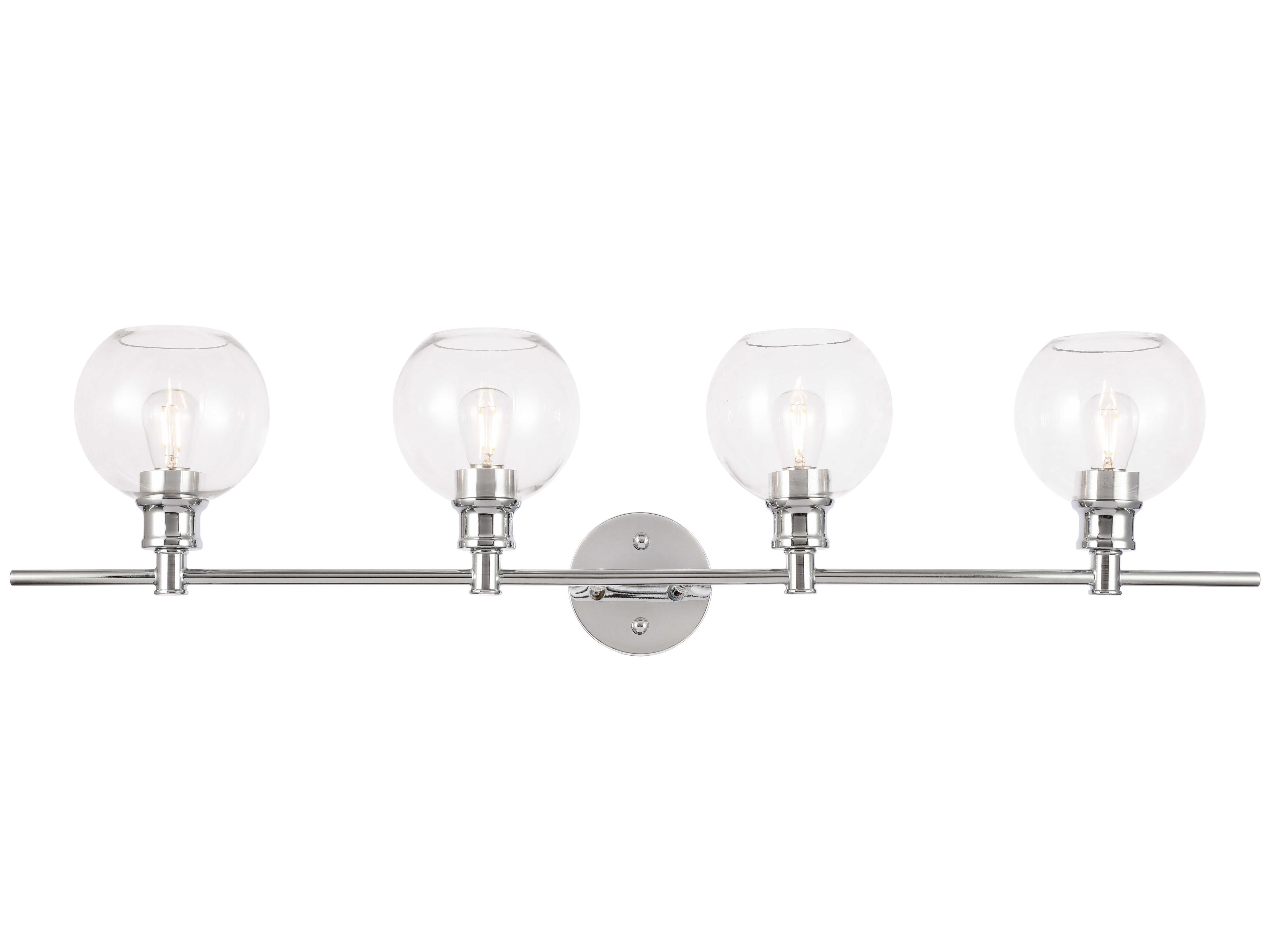 Collier 4-Light Chrome Glass LED Vanity Light