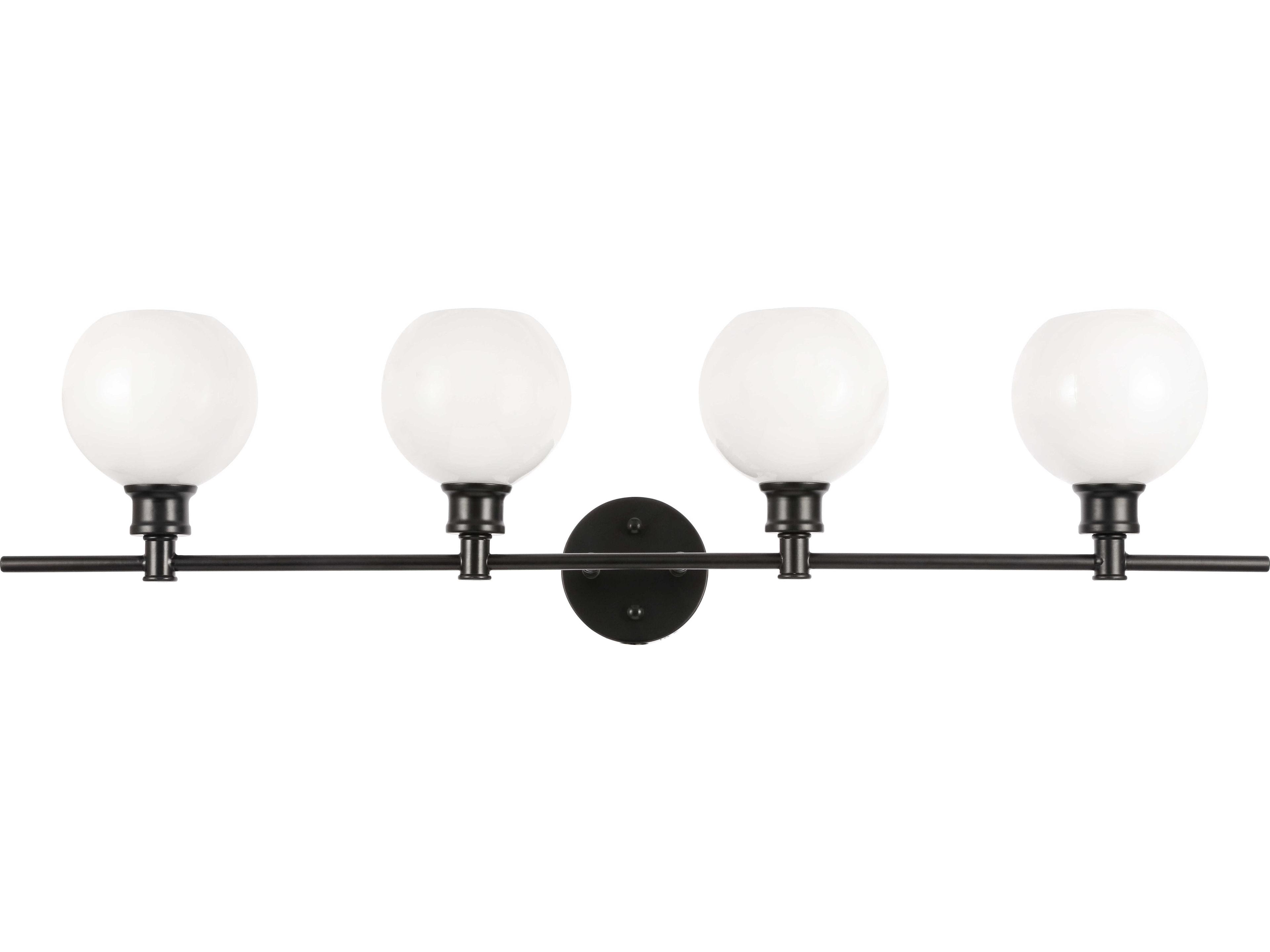 Elegant Lighting Collier 4-Light Black Glass LED Vanity Light