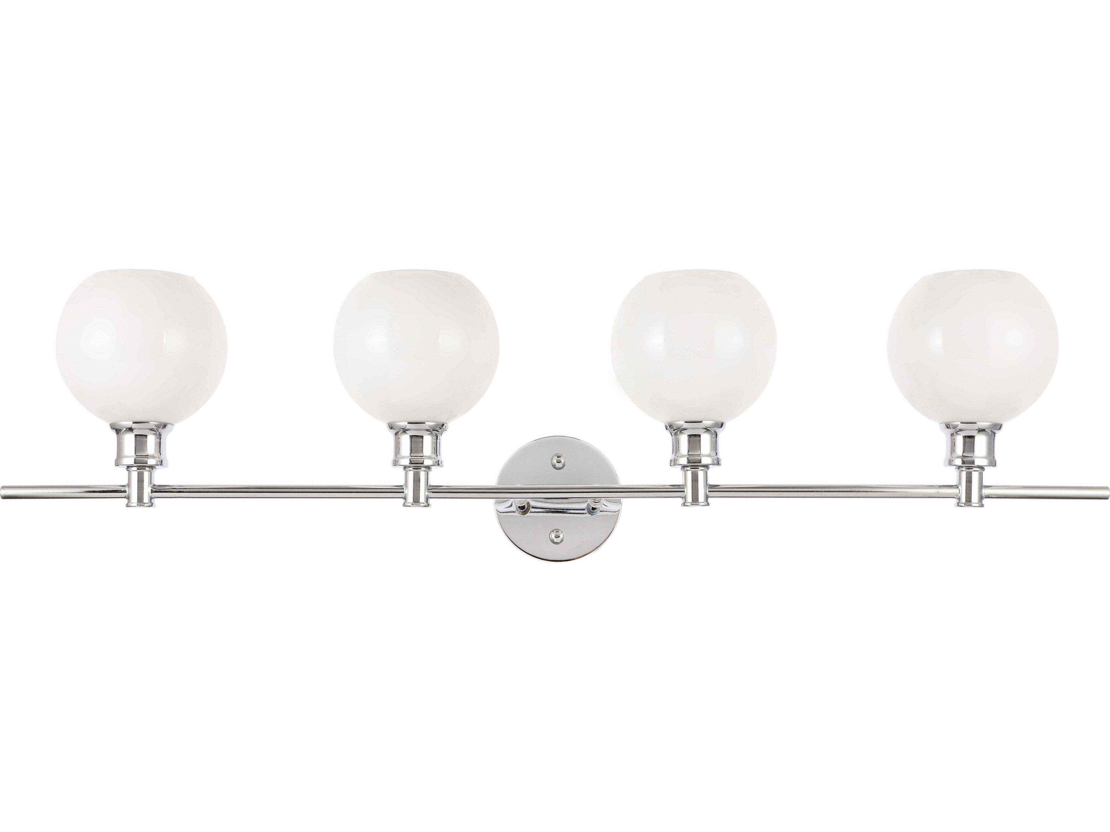 Elegant Lighting Collier 4-Light Chrome Glass LED Vanity Light