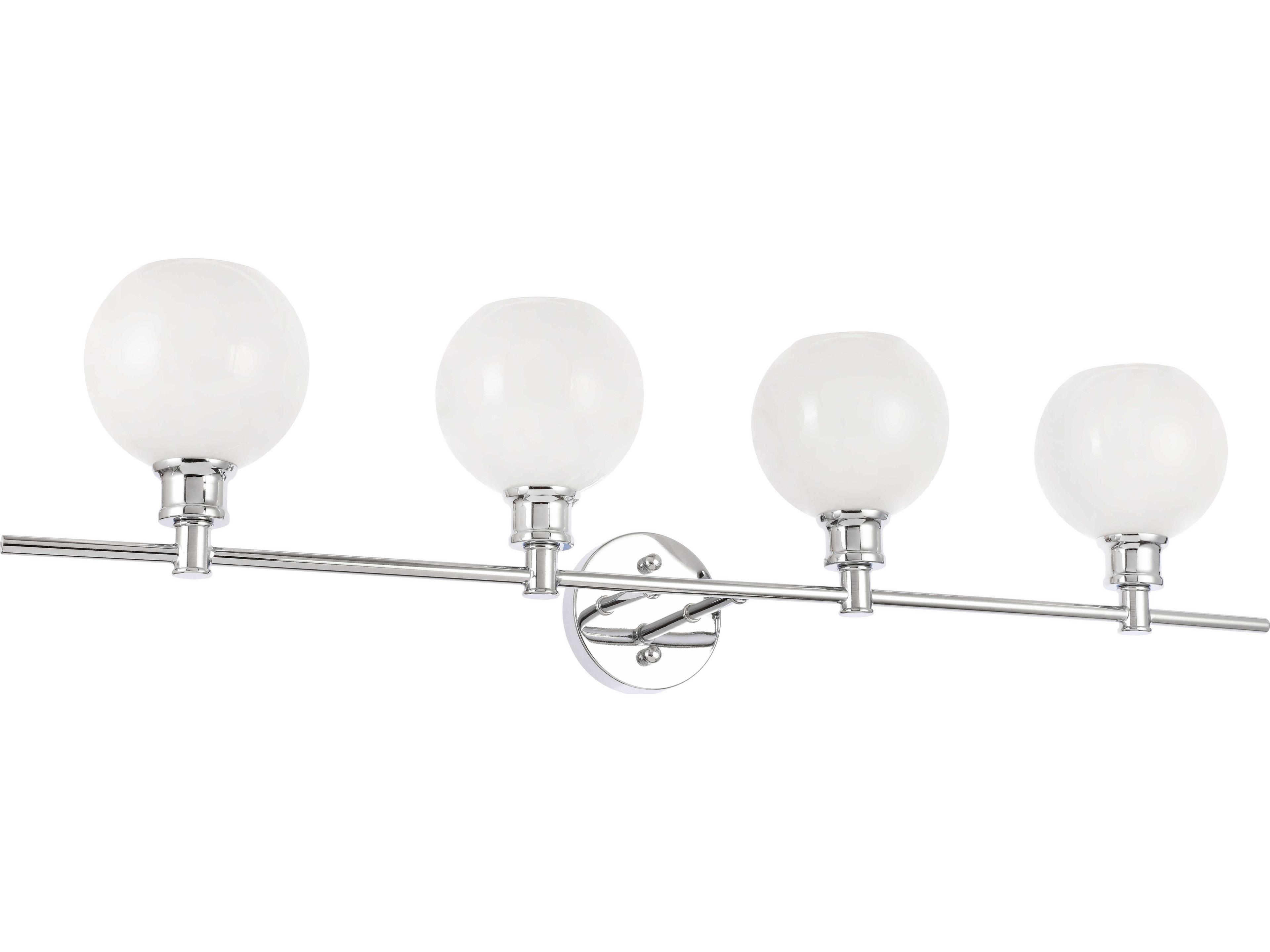 Elegant Lighting Collier 4-Light Chrome Glass LED Vanity Light