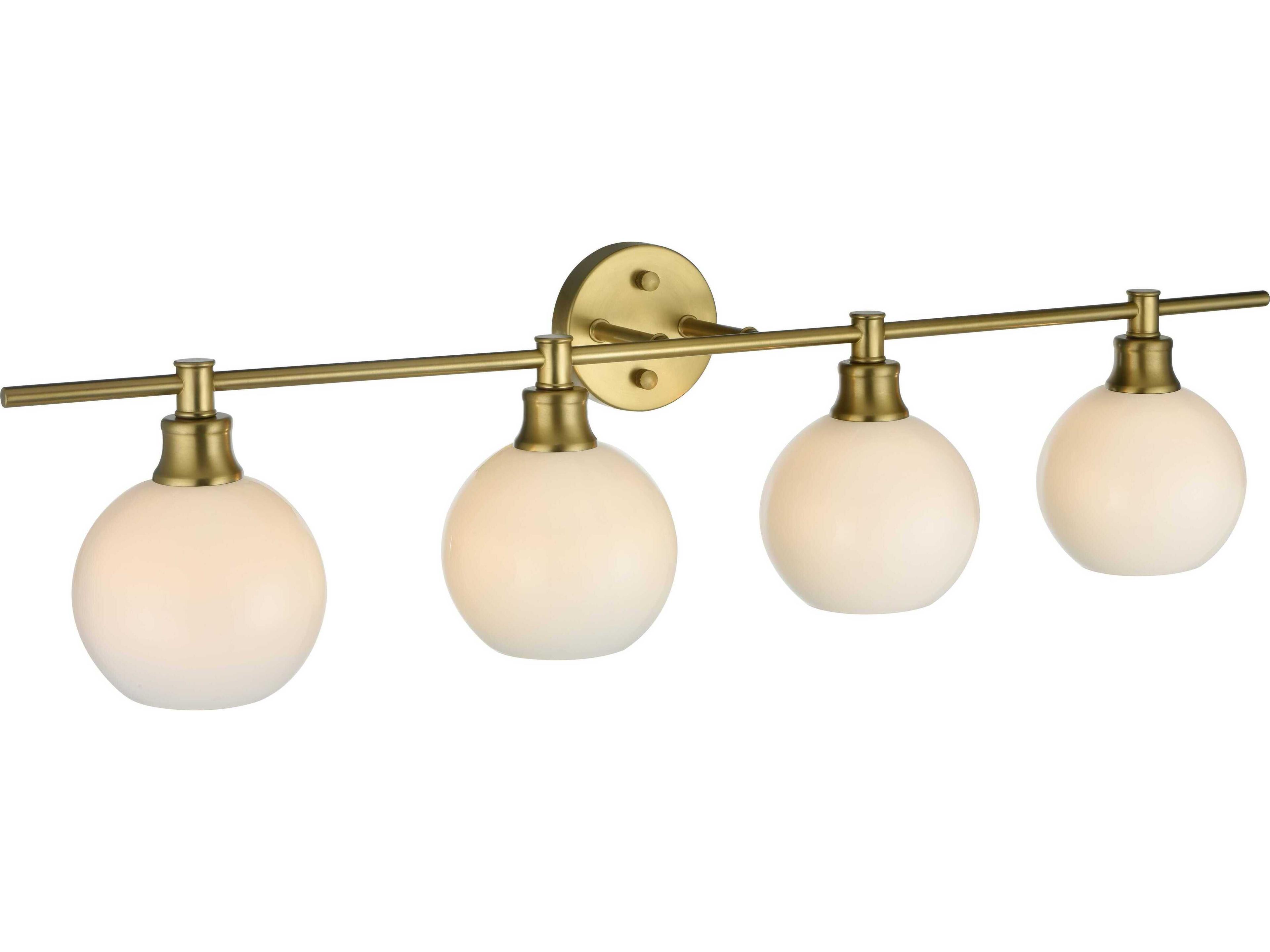 Elegant Lighting Collier 4-Light Satin Gold Vanity Light