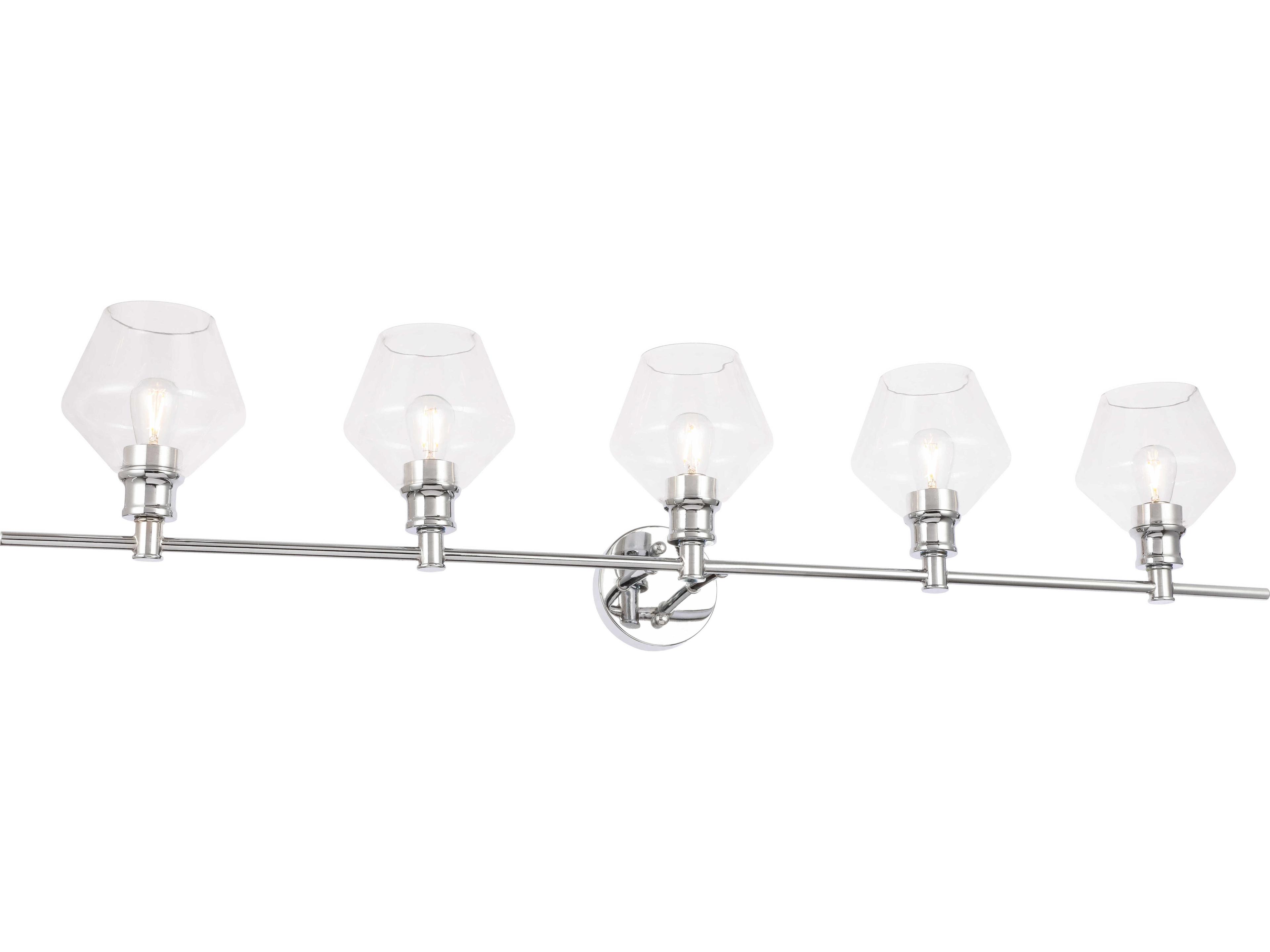 Elegant Lighting Gene 5-Light Chrome Glass LED Vanity Light