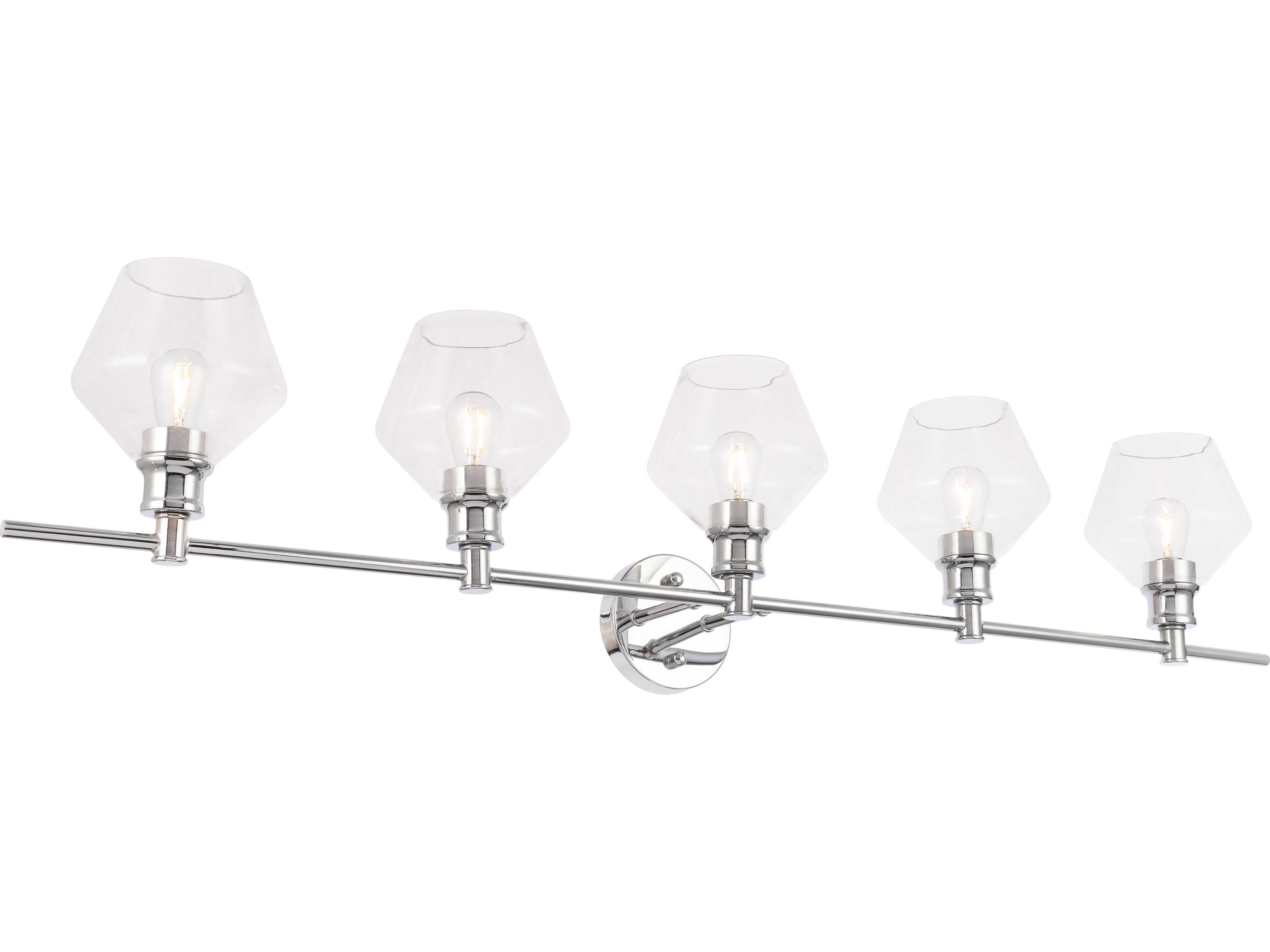 Elegant Lighting Gene 5-Light Chrome Glass LED Vanity Light
