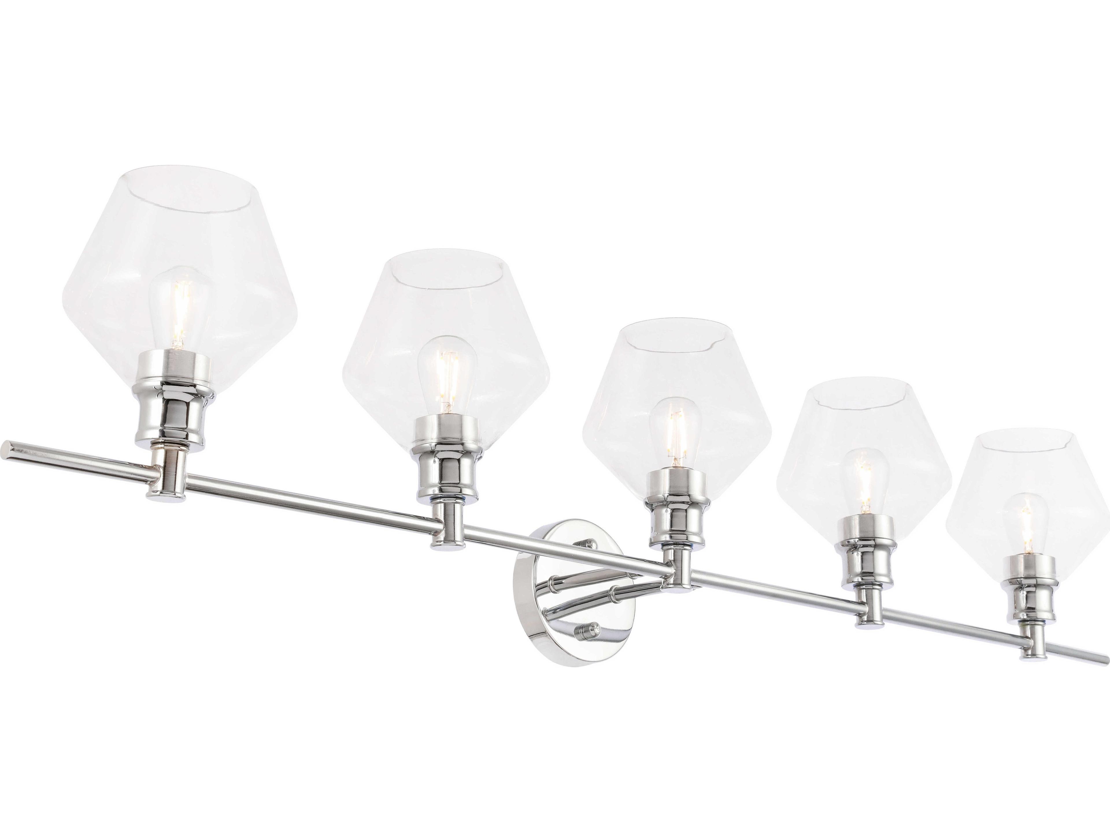 Elegant Lighting Gene 5-Light Chrome Glass LED Vanity Light