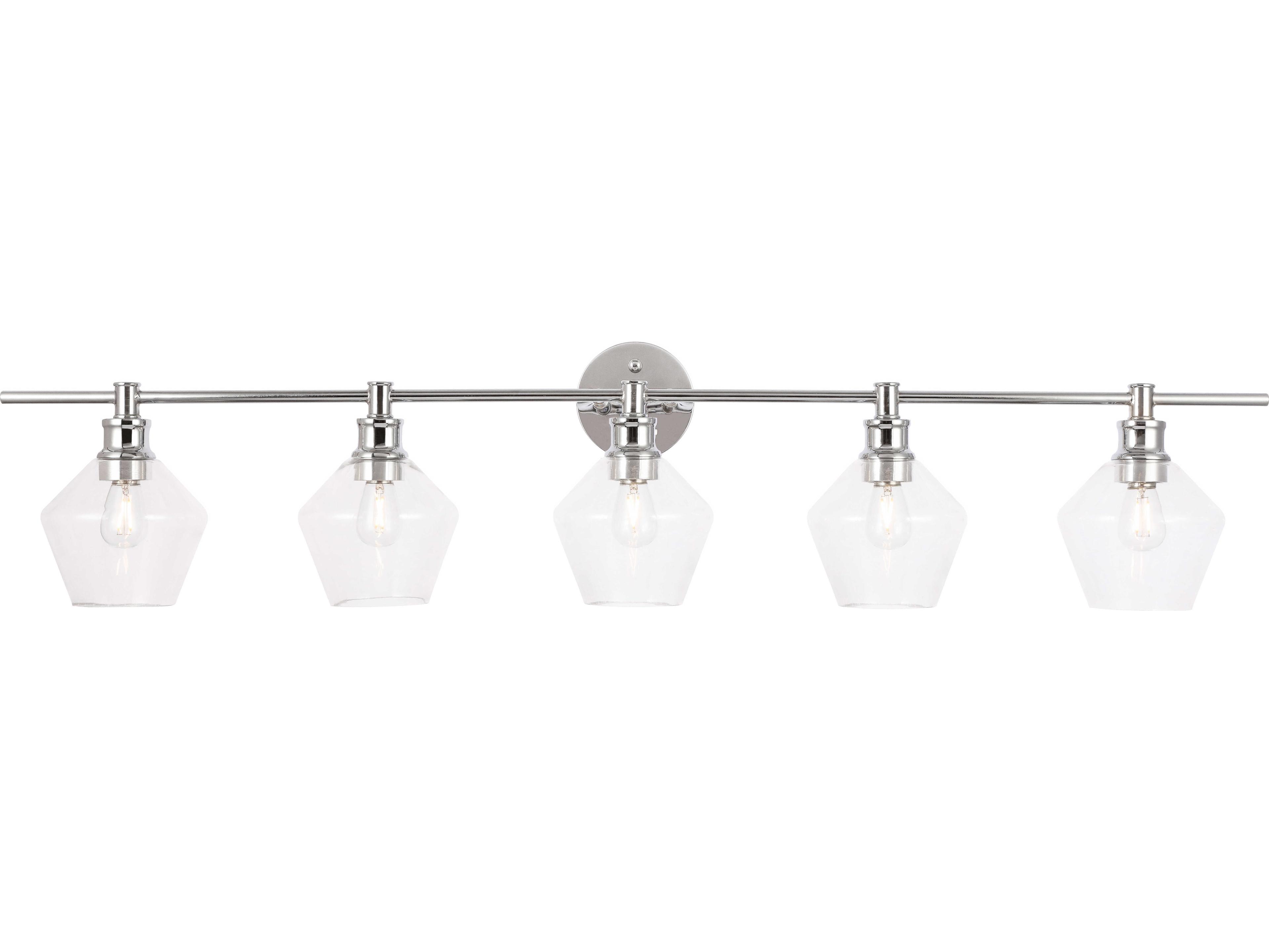 Elegant Lighting Gene 5-Light Chrome Glass LED Vanity Light