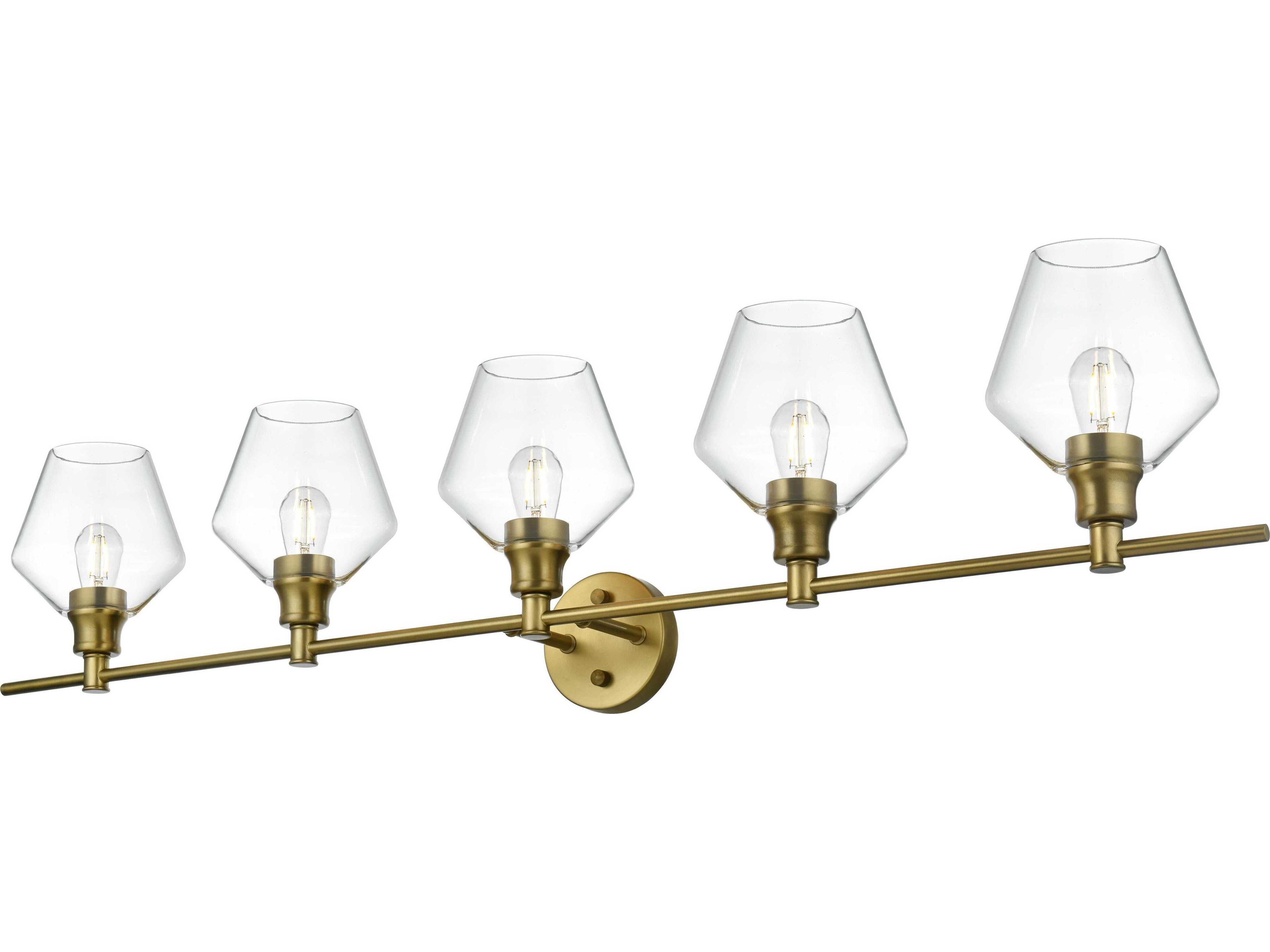 Gene 5-Light Satin Gold Vanity Light