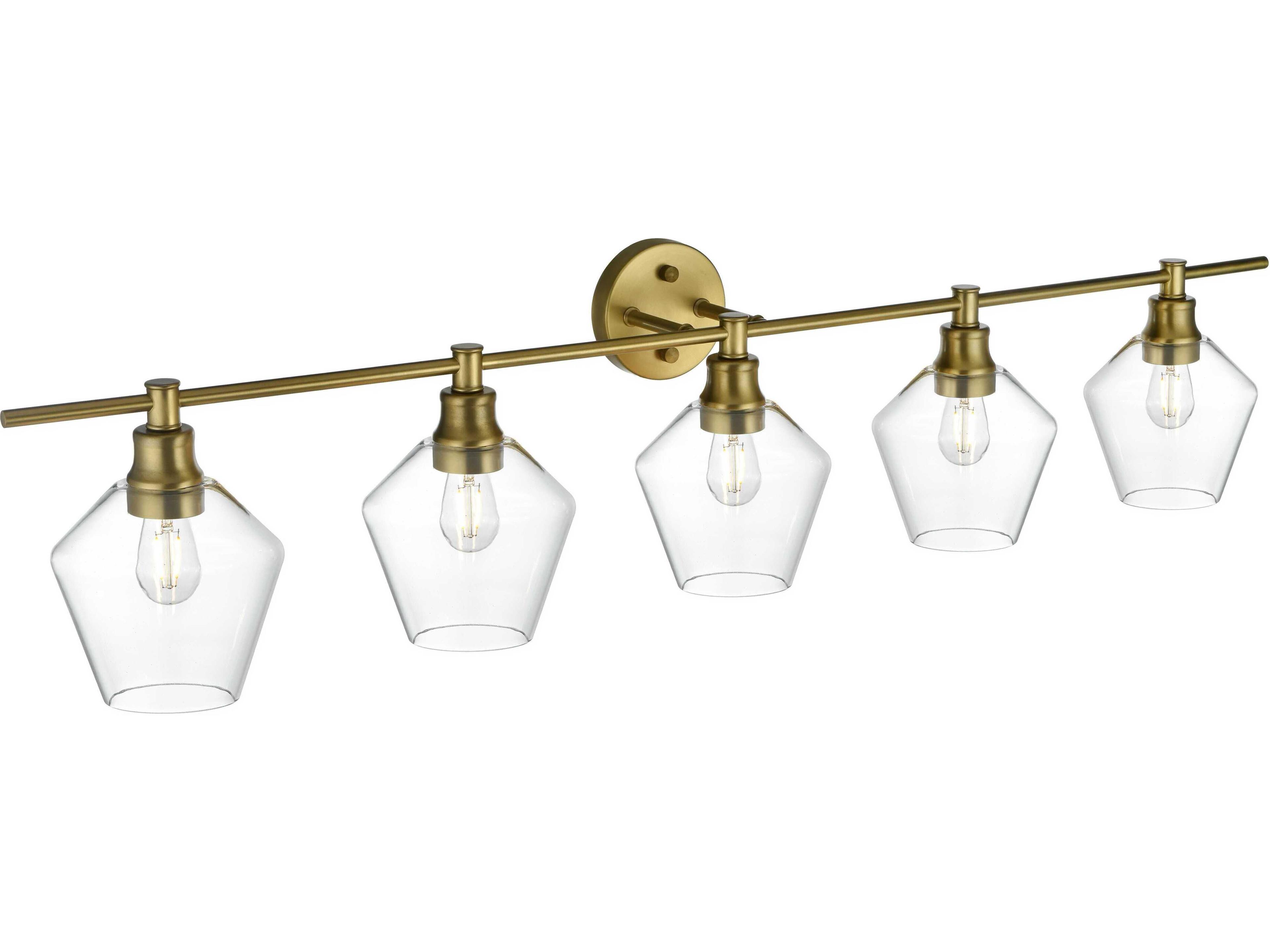 Elegant Lighting Gene 5-Light Satin Gold Vanity Light