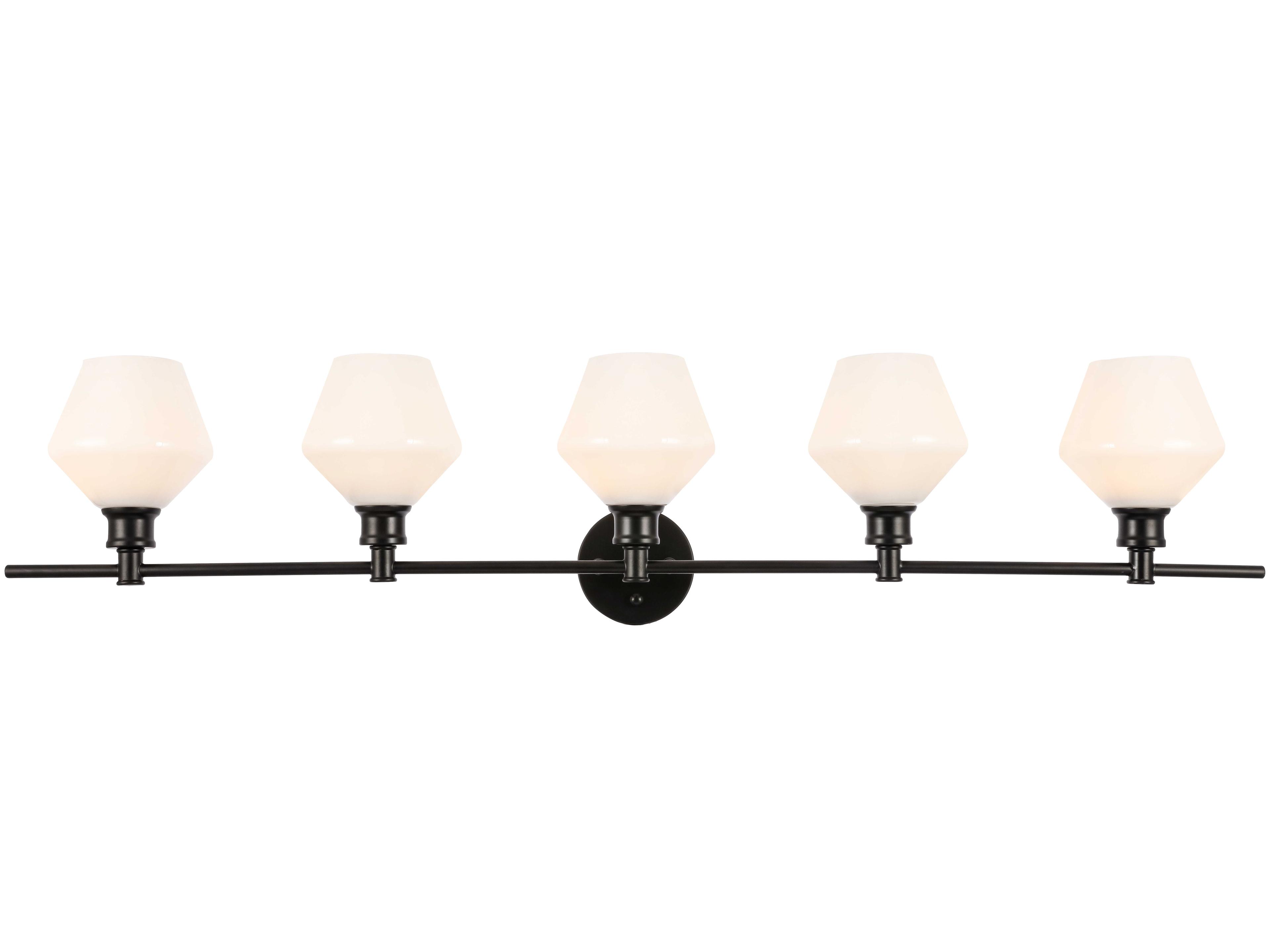 Gene 5-Light Black Glass LED Vanity Light