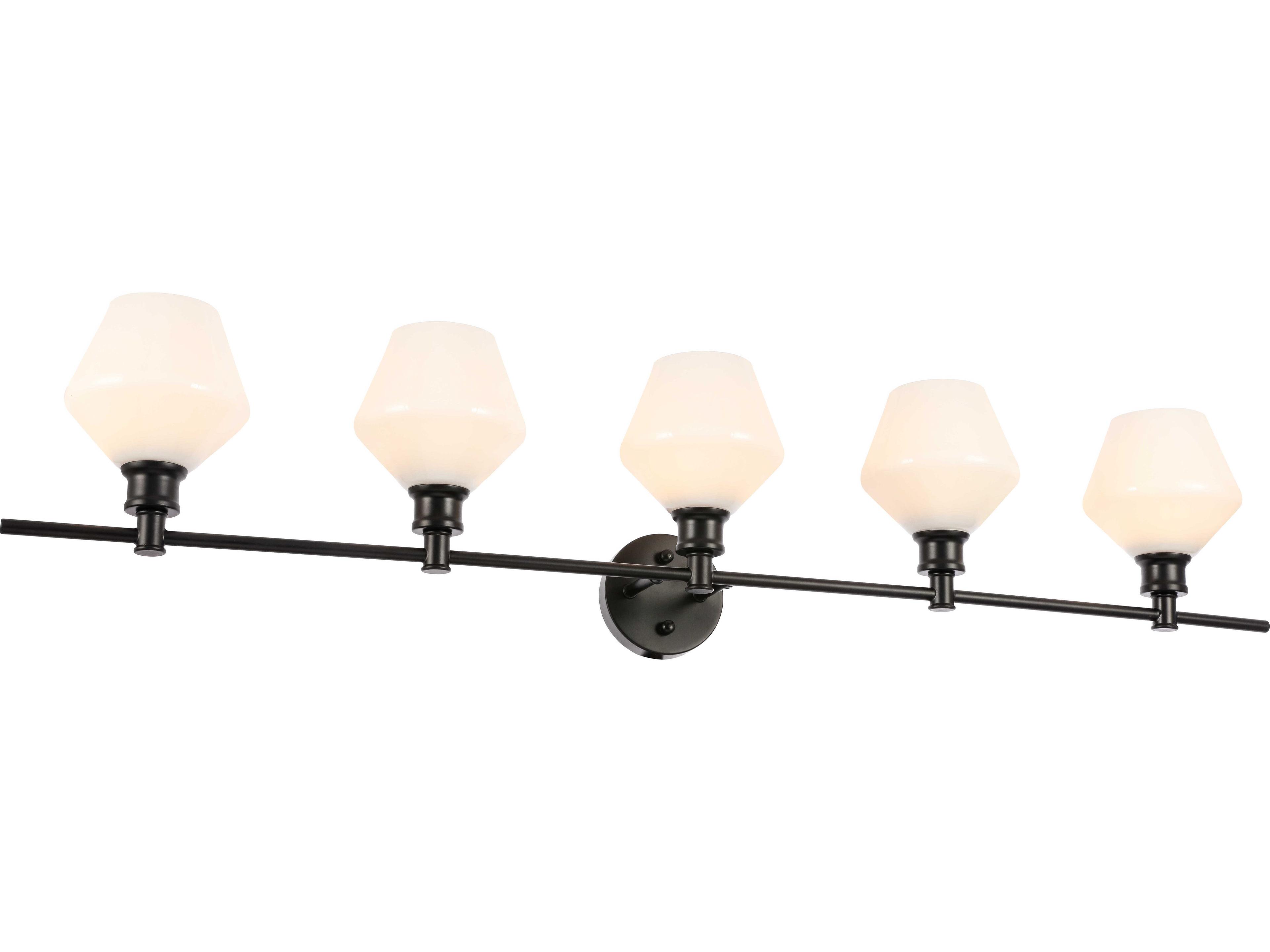 Elegant Lighting Gene 5-Light Black Glass LED Vanity Light
