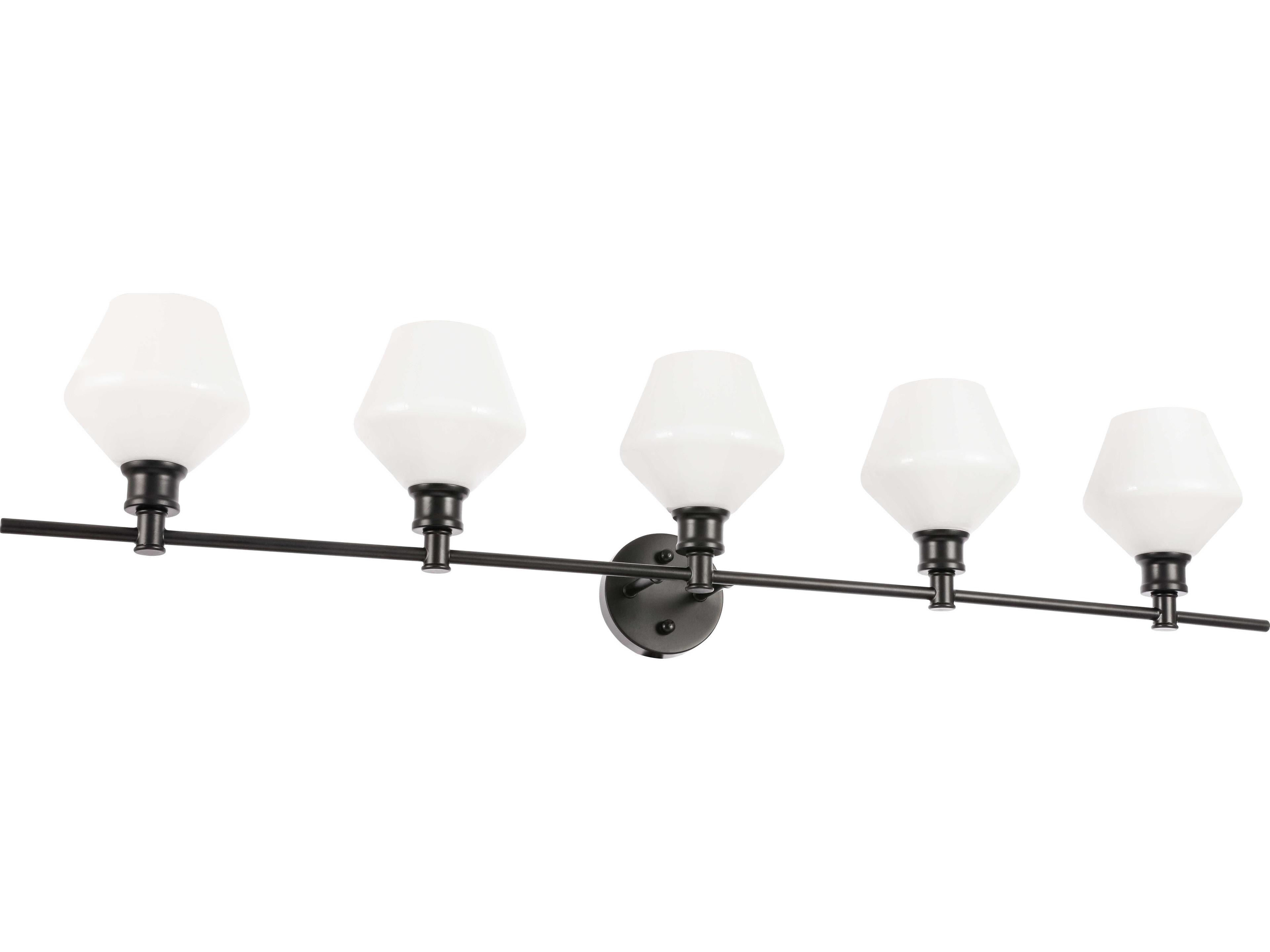 Elegant Lighting Gene 5-Light Black Glass LED Vanity Light