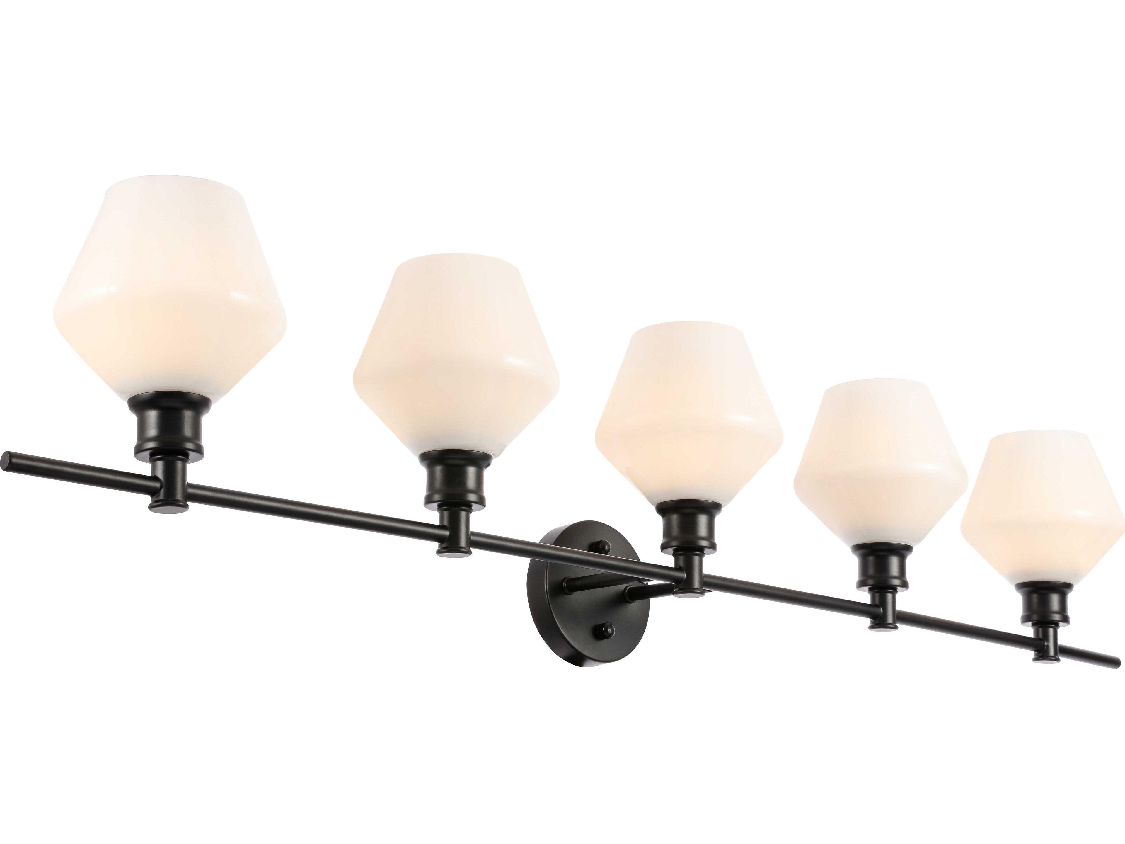 Elegant Lighting Gene 5-Light Black Glass LED Vanity Light
