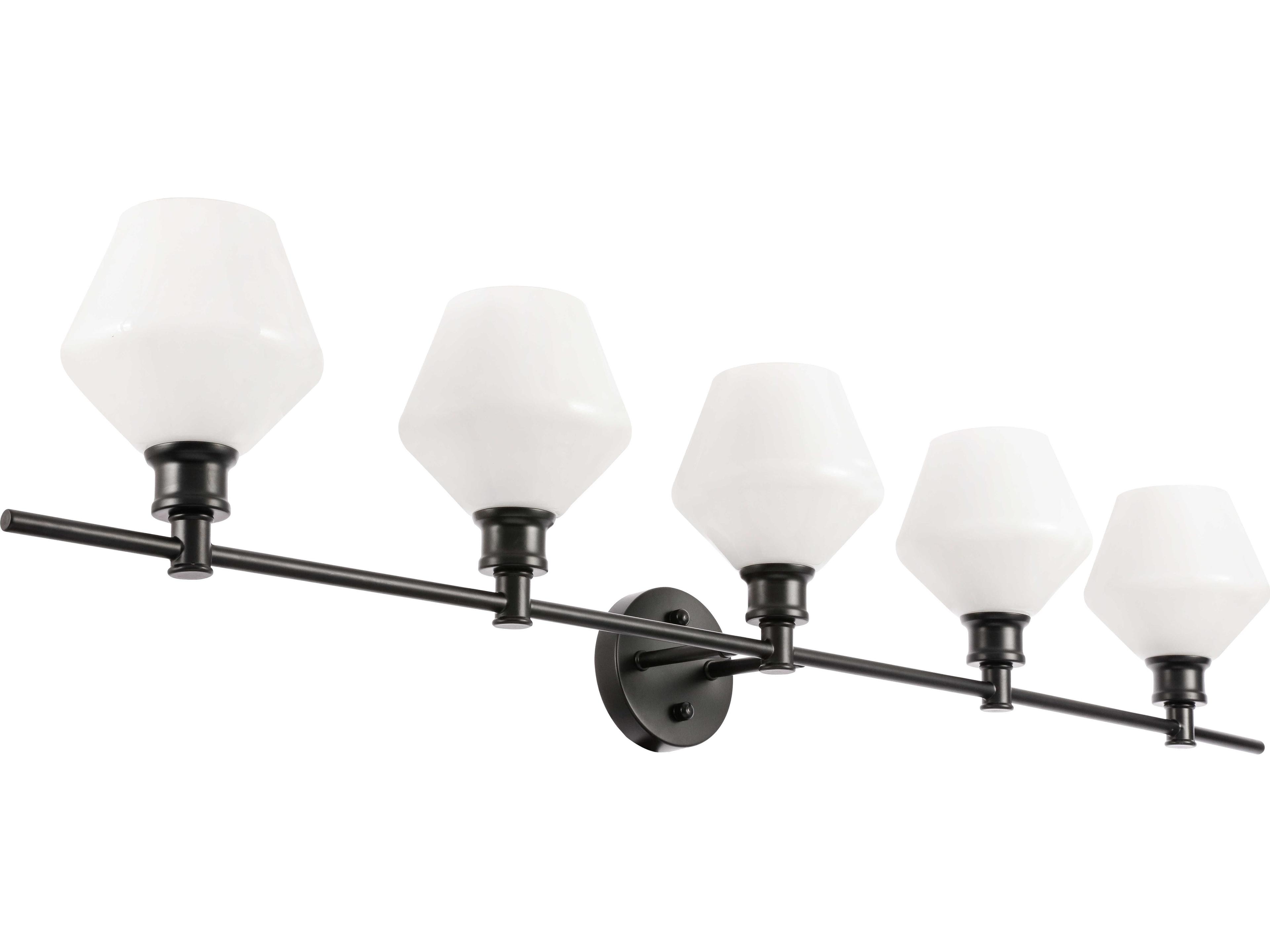 Elegant Lighting Gene 5-Light Black Glass LED Vanity Light