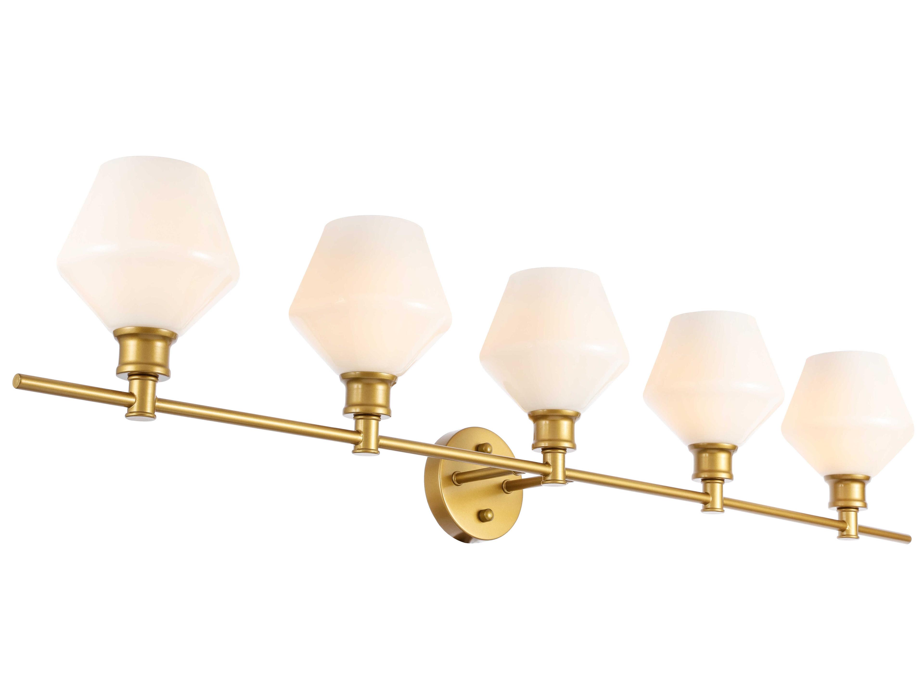 Elegant Lighting Gene 5-Light Brass Glass LED Vanity Light