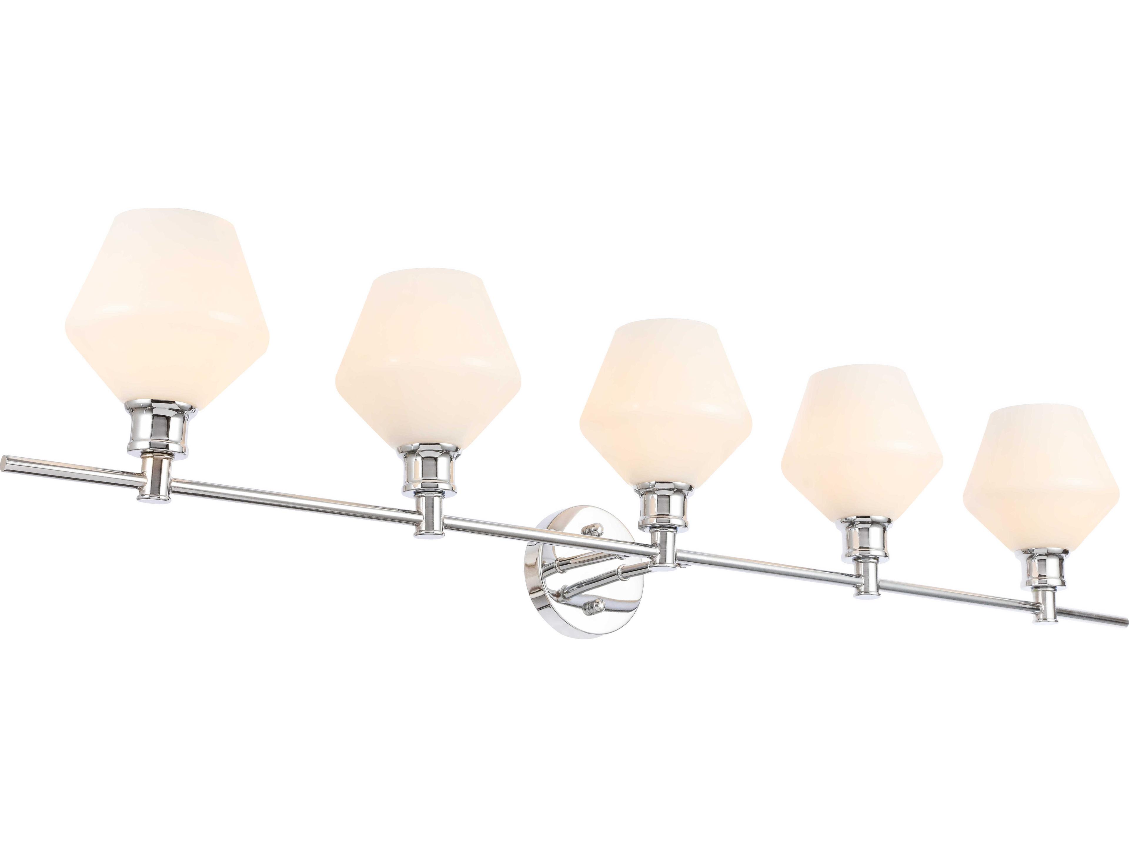 Elegant Lighting Gene 5-Light Chrome White Glass LED Vanity Light