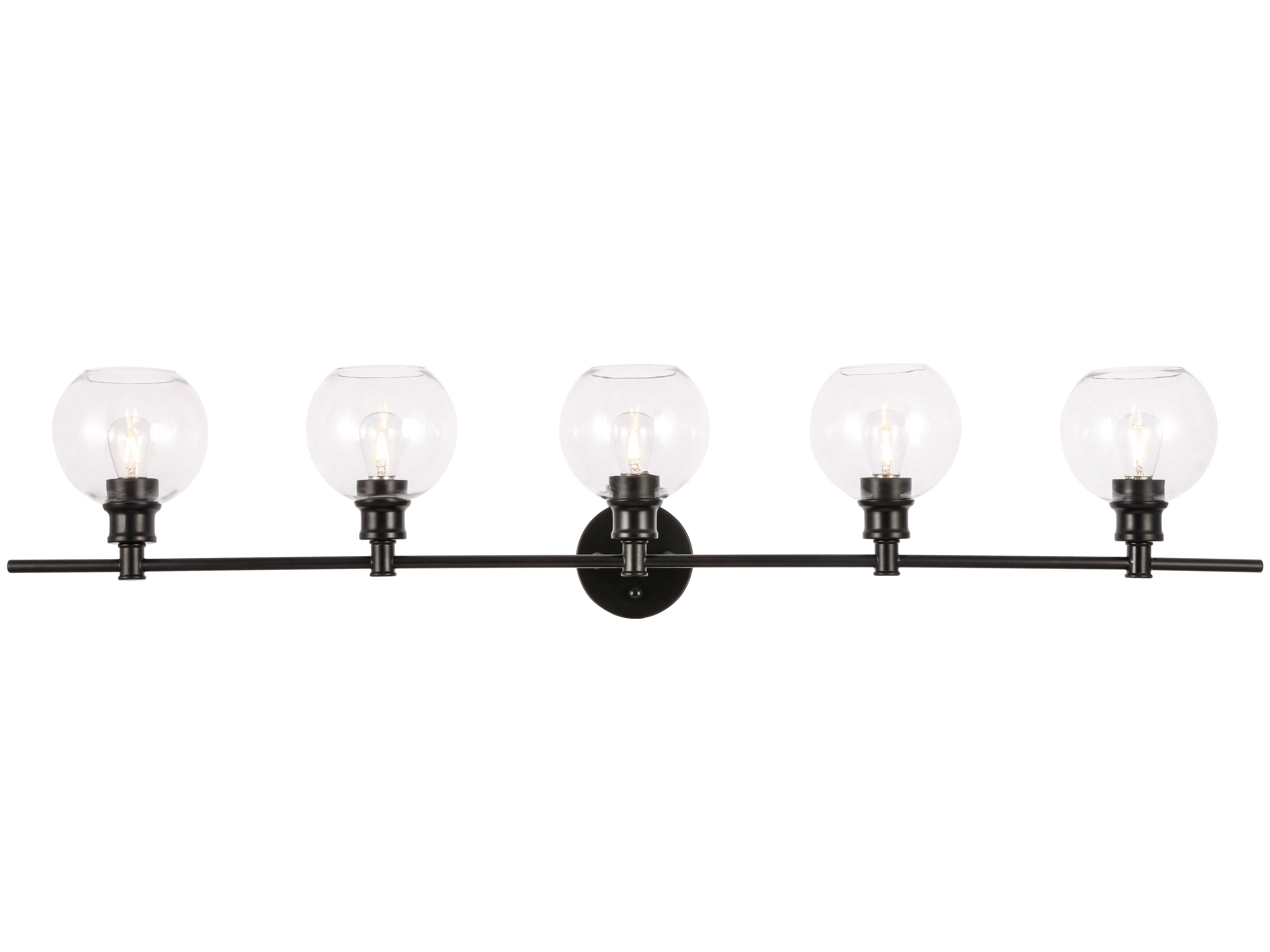 Collier 5-Light Black Clear Glass LED Vanity Light