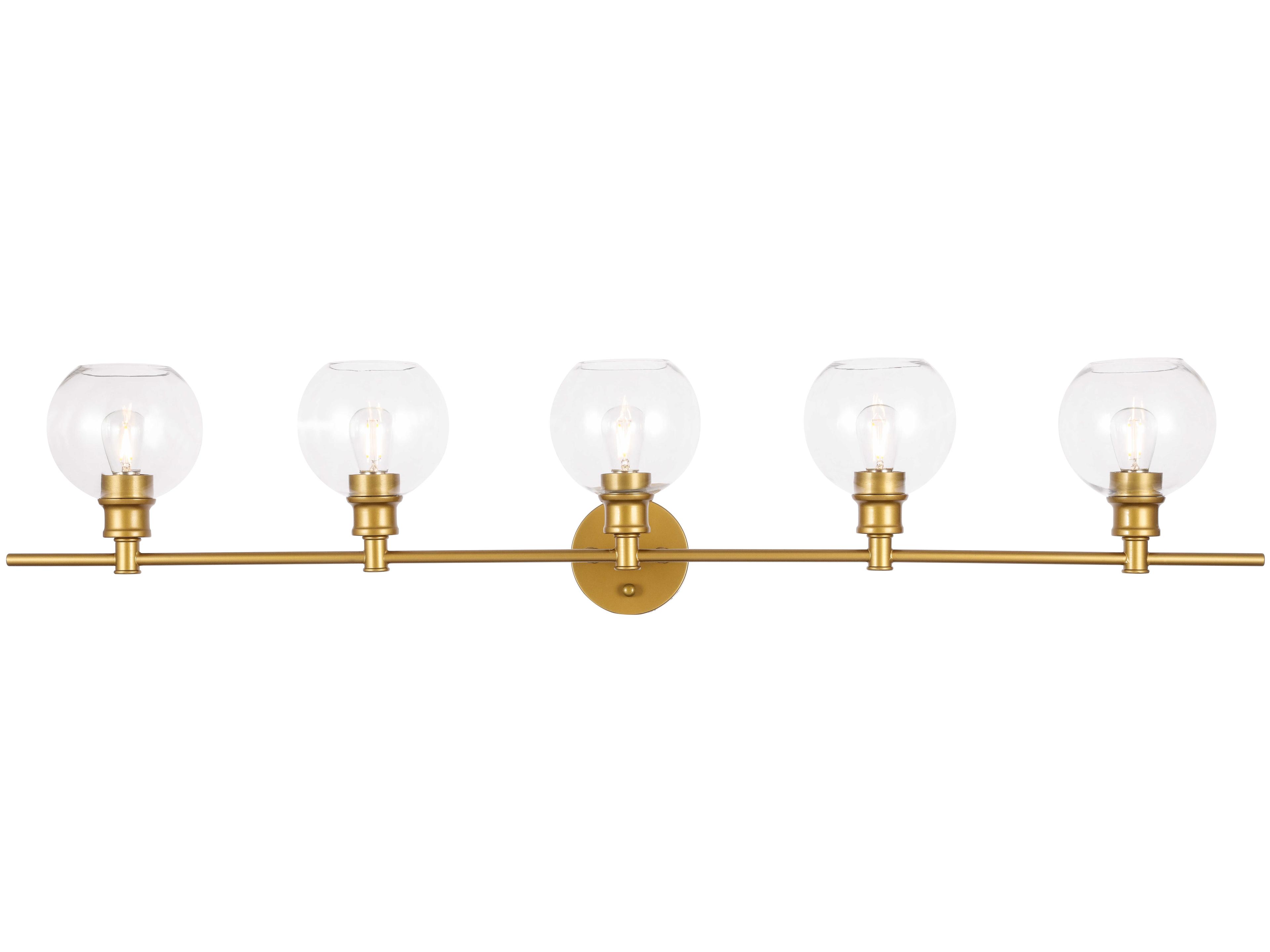 Collier 5-Light Brass Glass LED Vanity Light