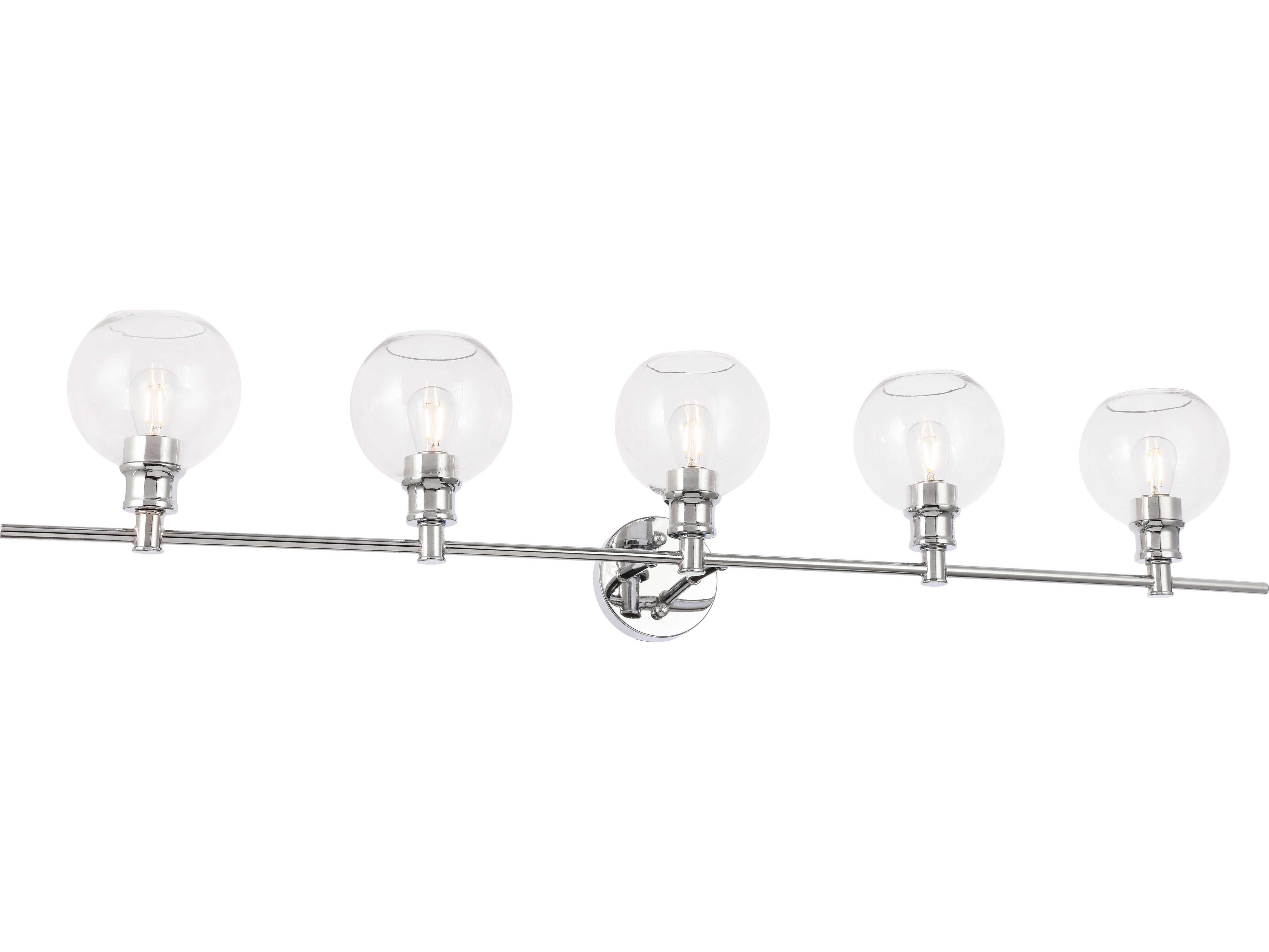 Elegant Lighting Collier 5-Light Chrome Glass LED Vanity Light