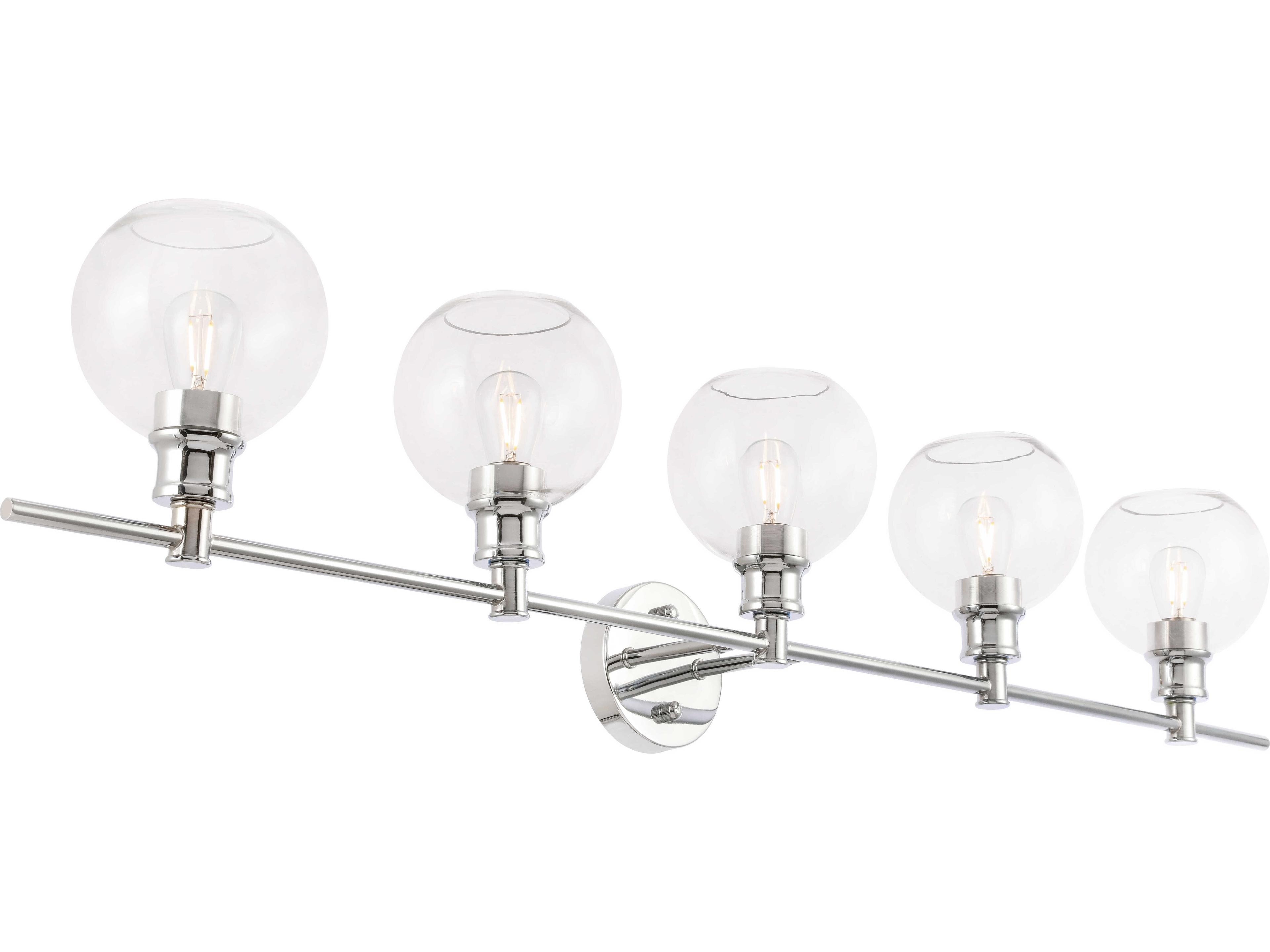 Elegant Lighting Collier 5-Light Chrome Glass LED Vanity Light