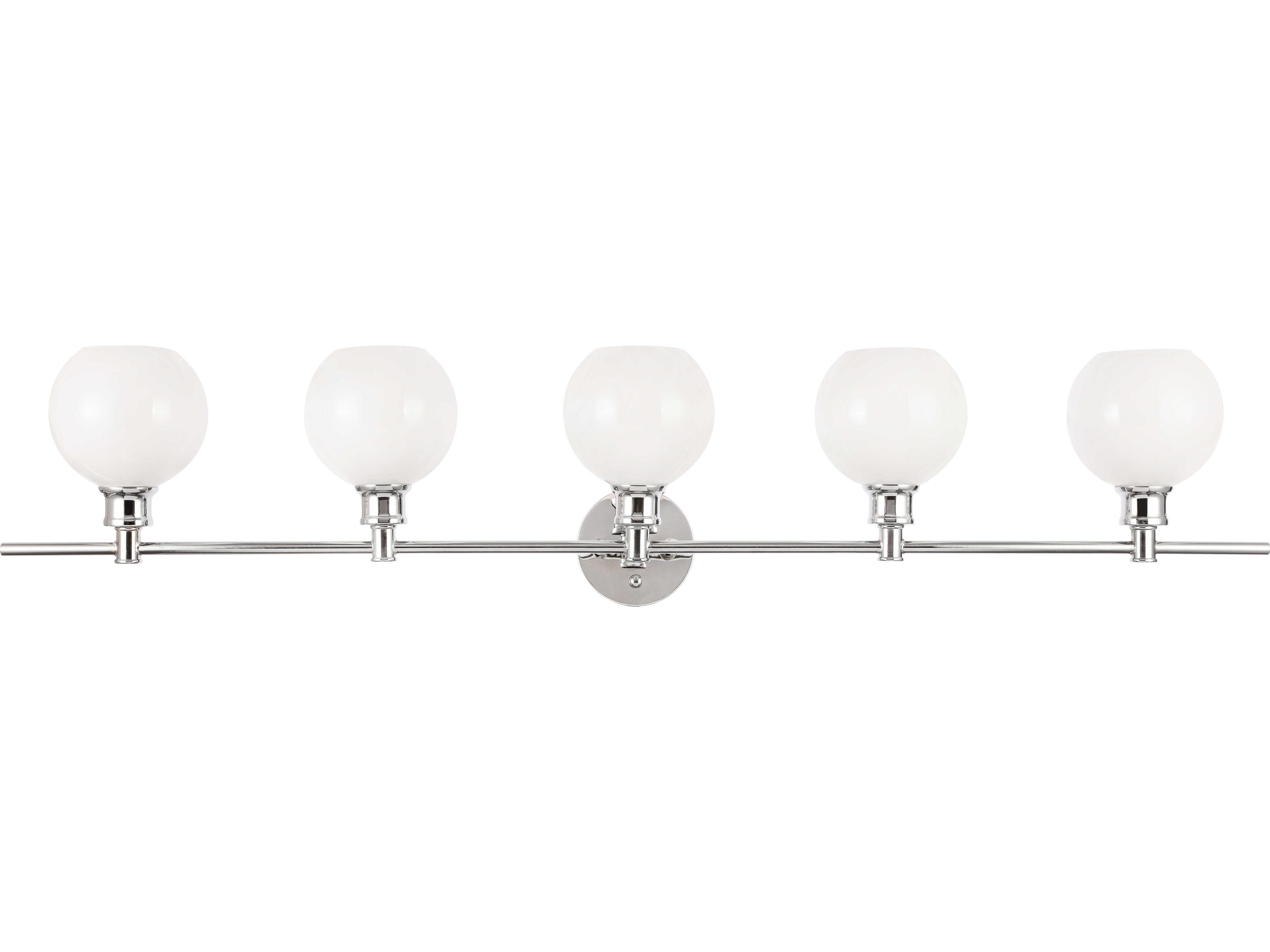 Elegant Lighting Collier 5-Light Chrome Glass LED Vanity Light
