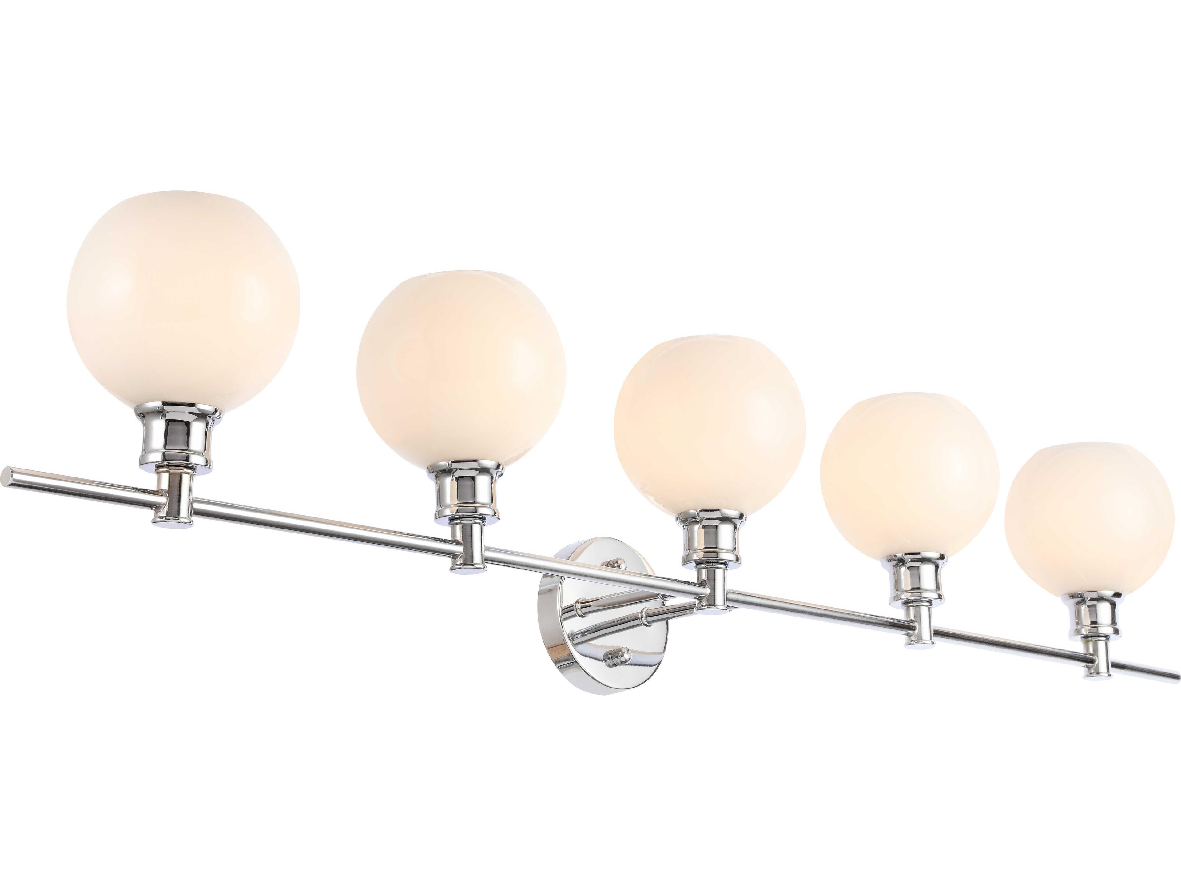 Elegant Lighting Collier 5-Light Chrome Glass LED Vanity Light