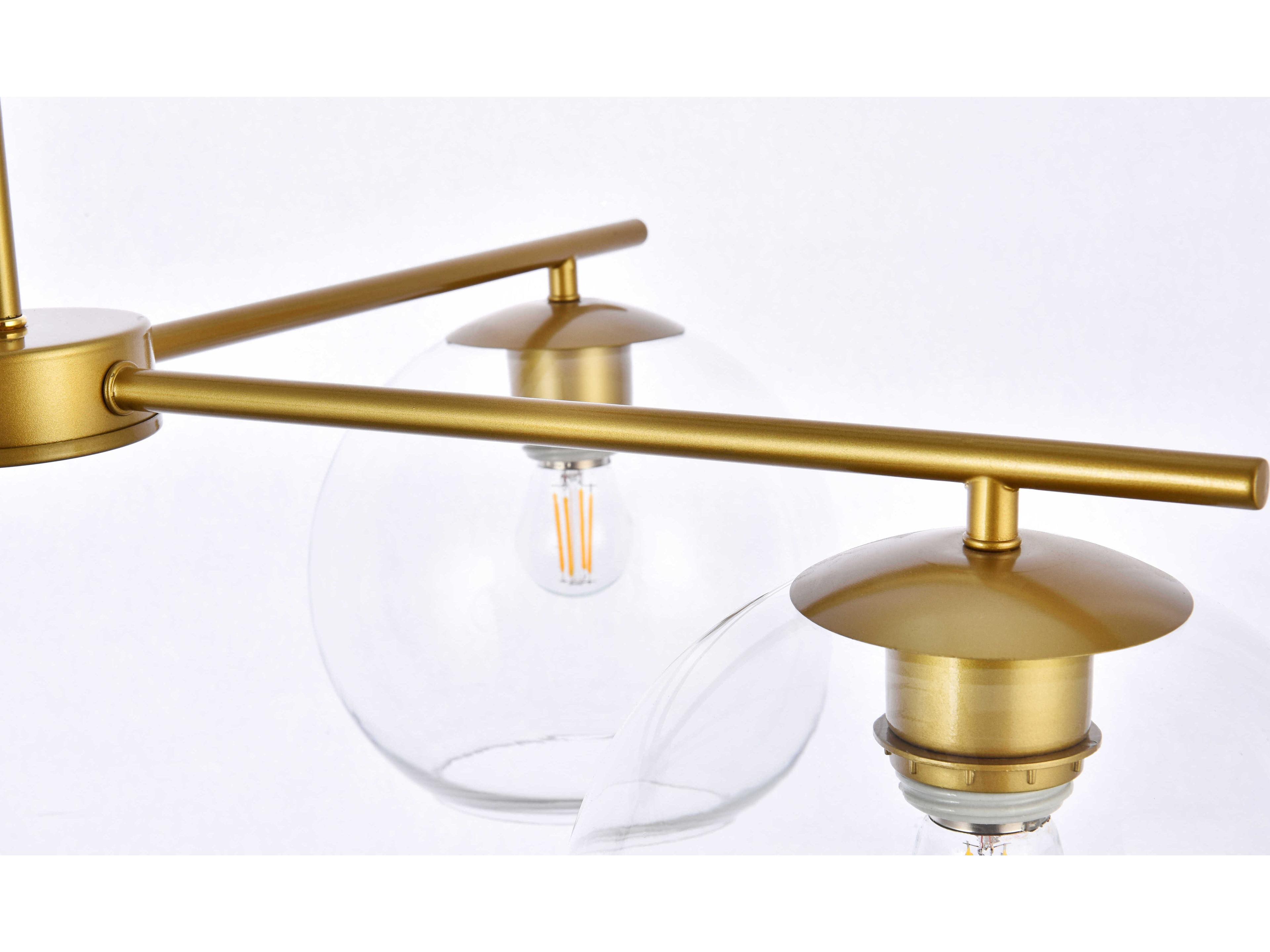 Elegant Lighting Opus 4-Light Brass And Clear Glass Globe Chandelier