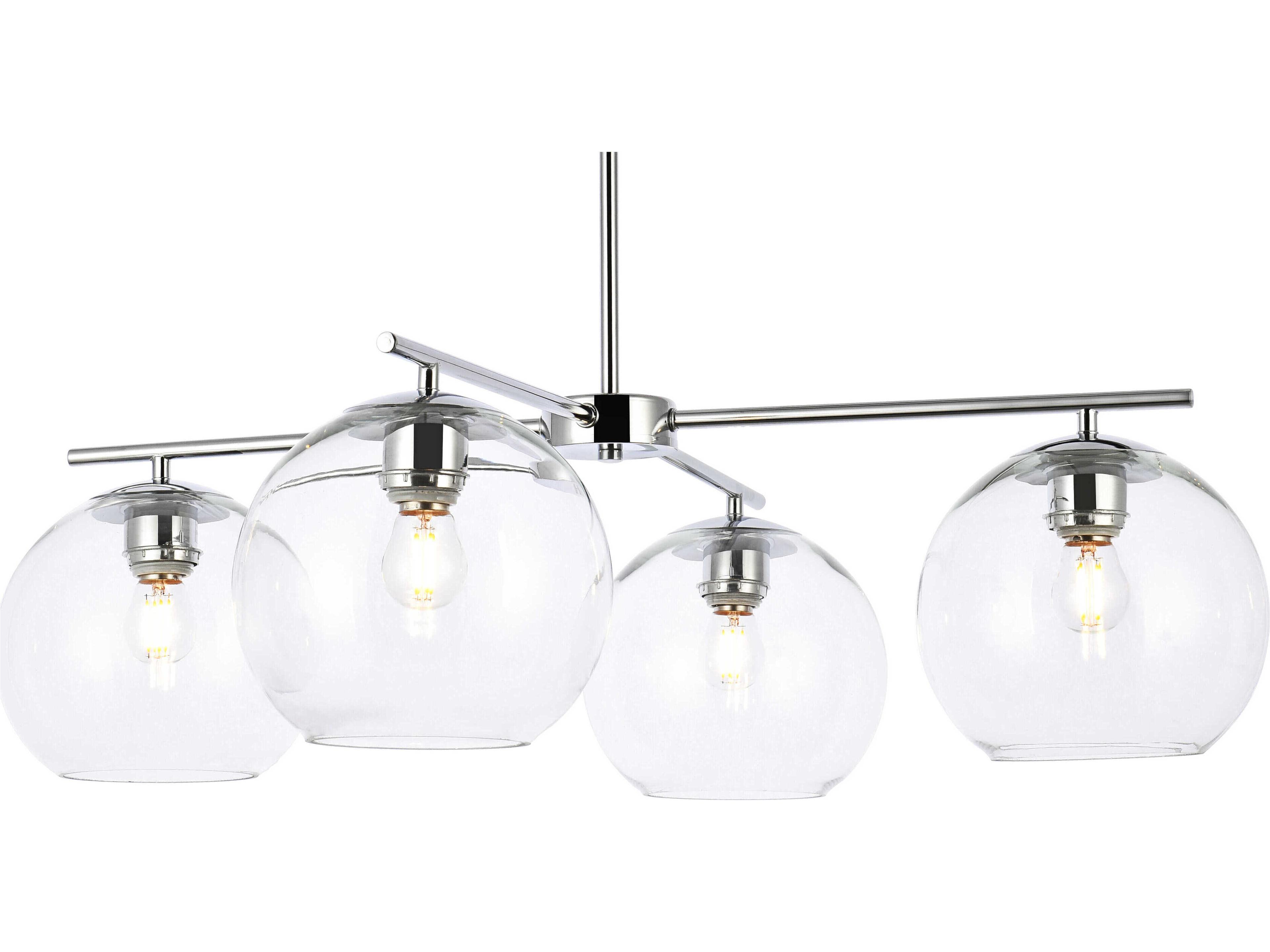 Elegant Lighting Opus 4-Light Chrome And Clear Glass Globe Chandelier