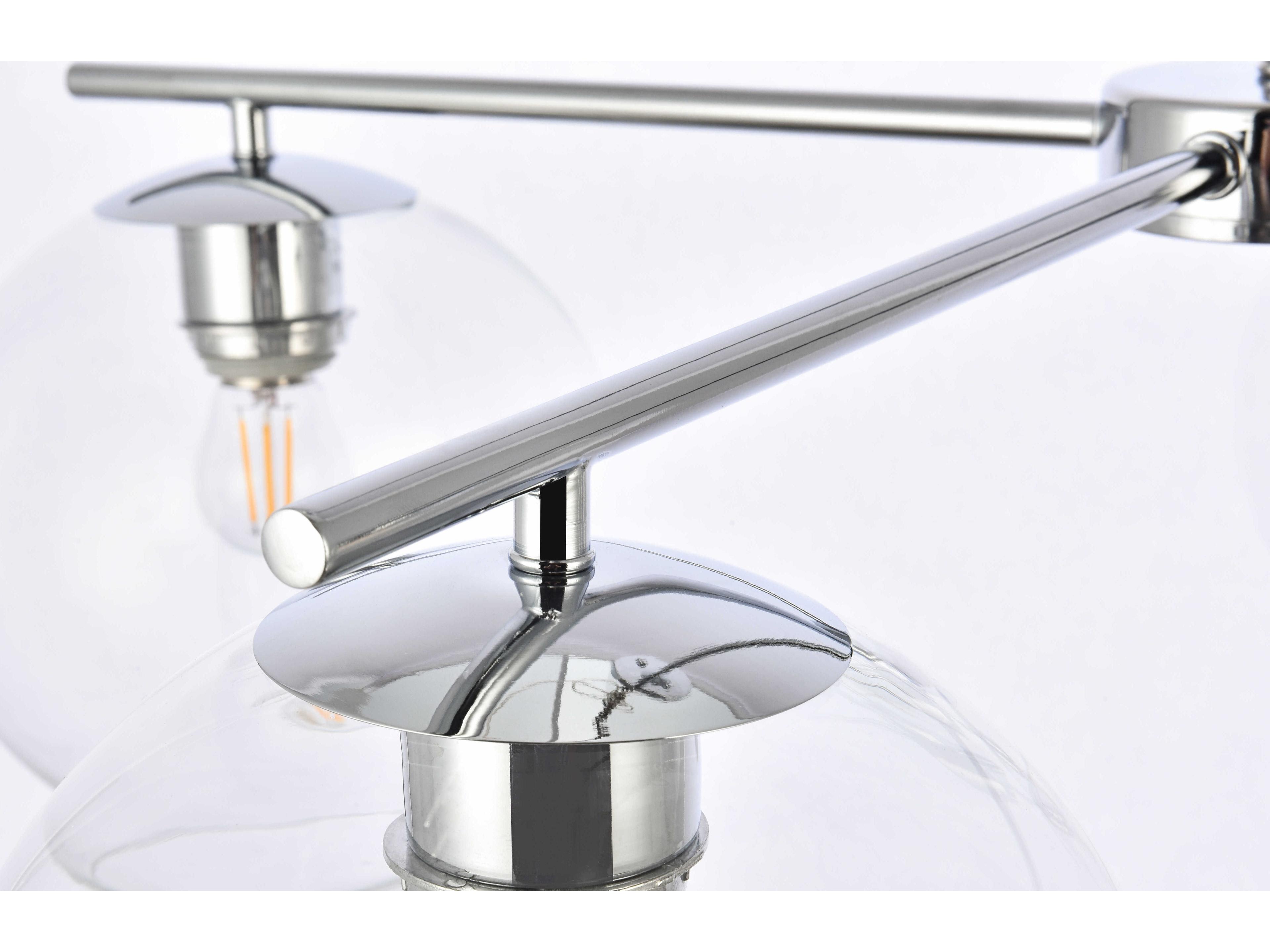 Elegant Lighting Opus 4-Light Chrome And Clear Glass Globe Chandelier