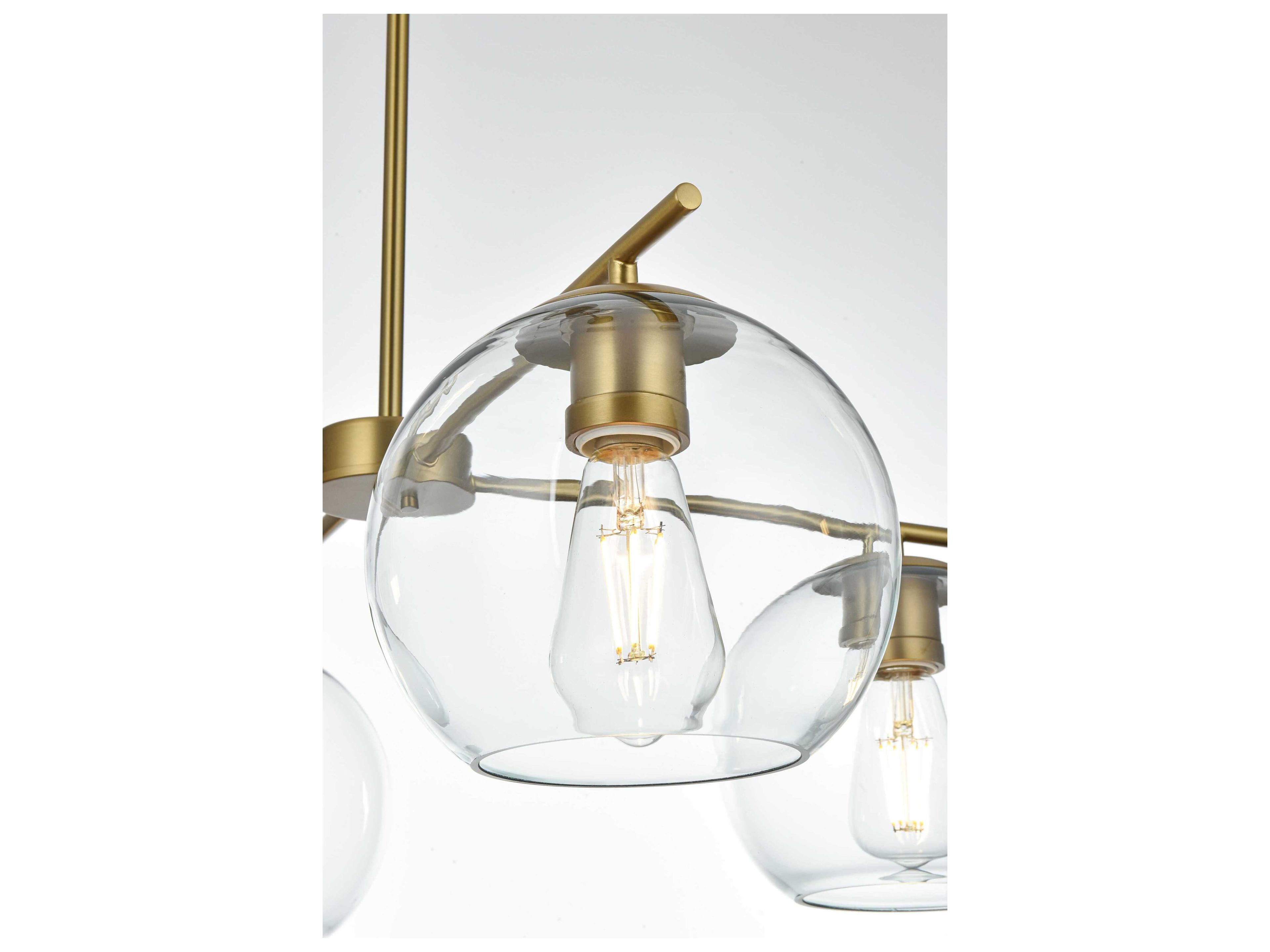 Elegant Lighting Opus 4-Light Satin Gold Globe Chandelier