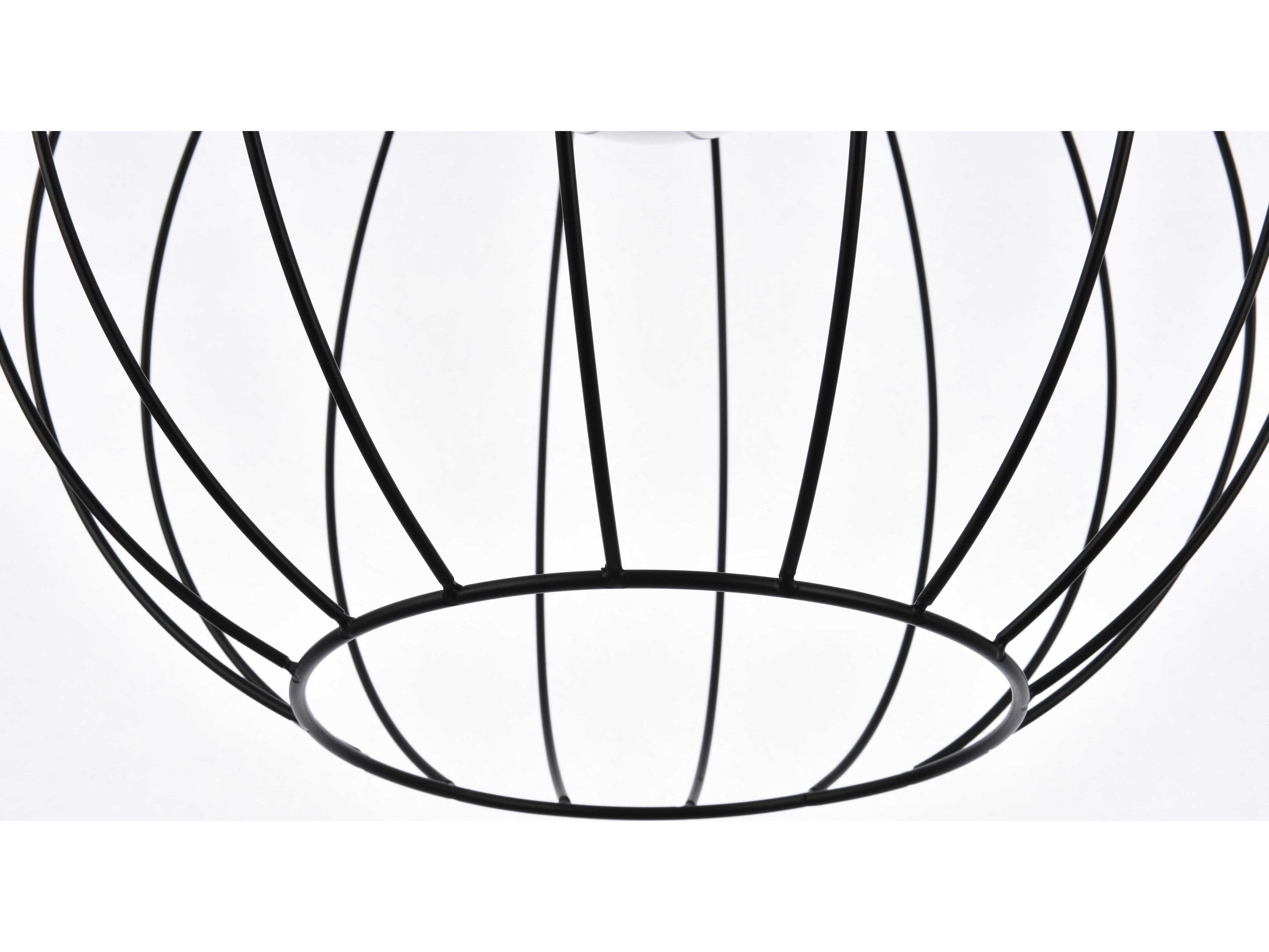 Elegant Lighting Wetzel 1-Light Black And White Glass Globe Pendant