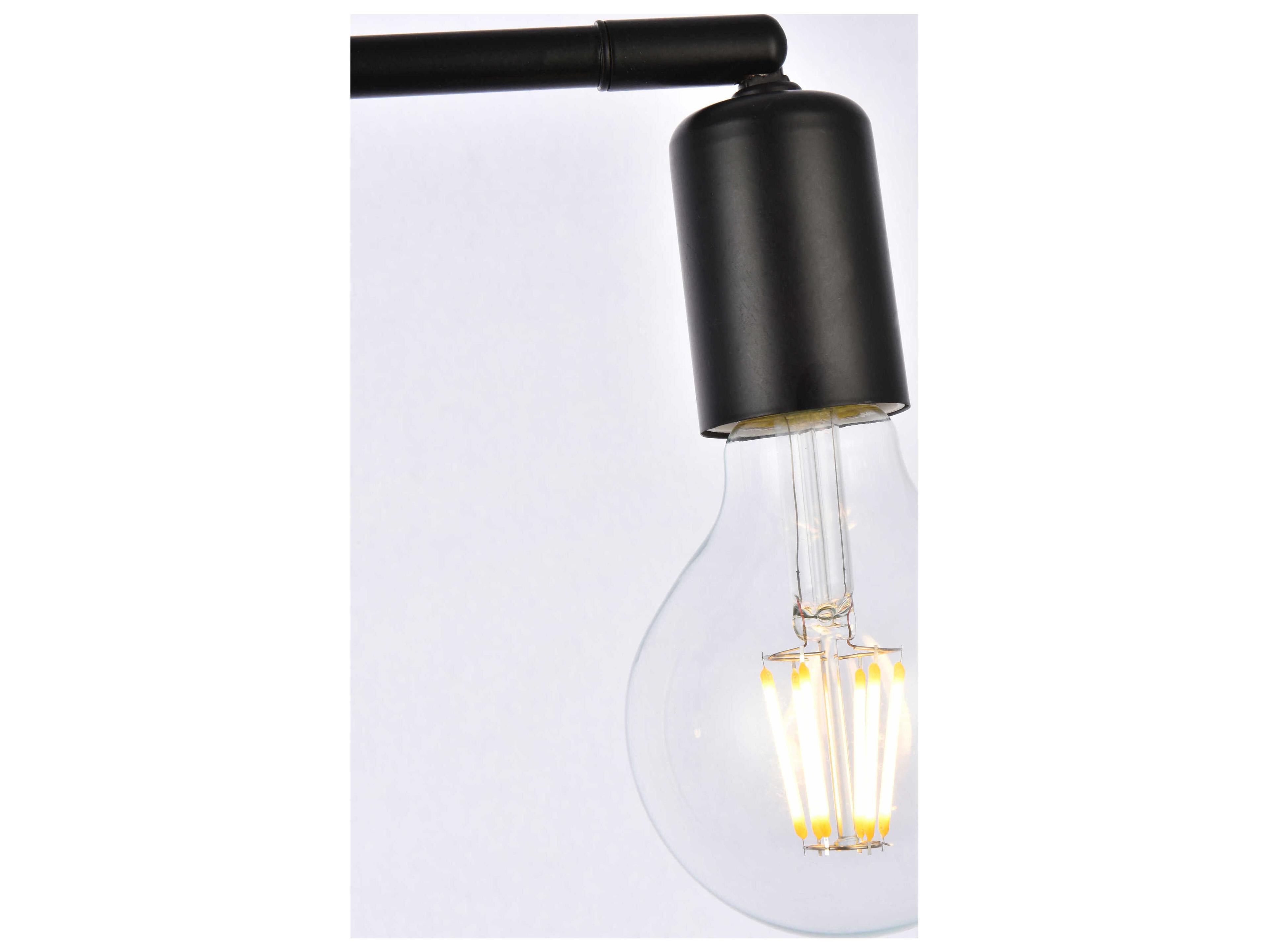 Elegant Lighting Zane 2-Light Black Semi Flush Mount