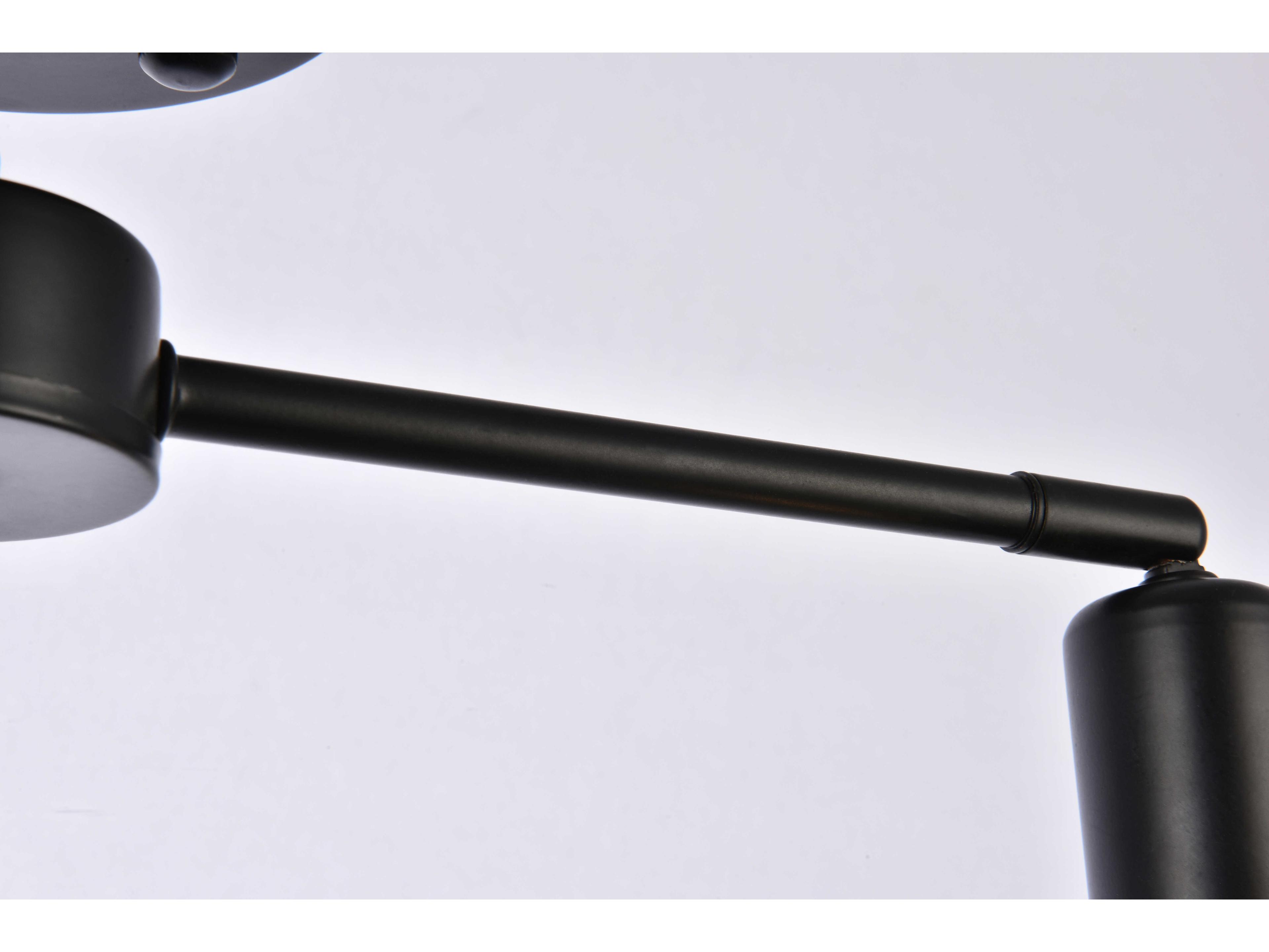 Elegant Lighting Zane 2-Light Black Semi Flush Mount