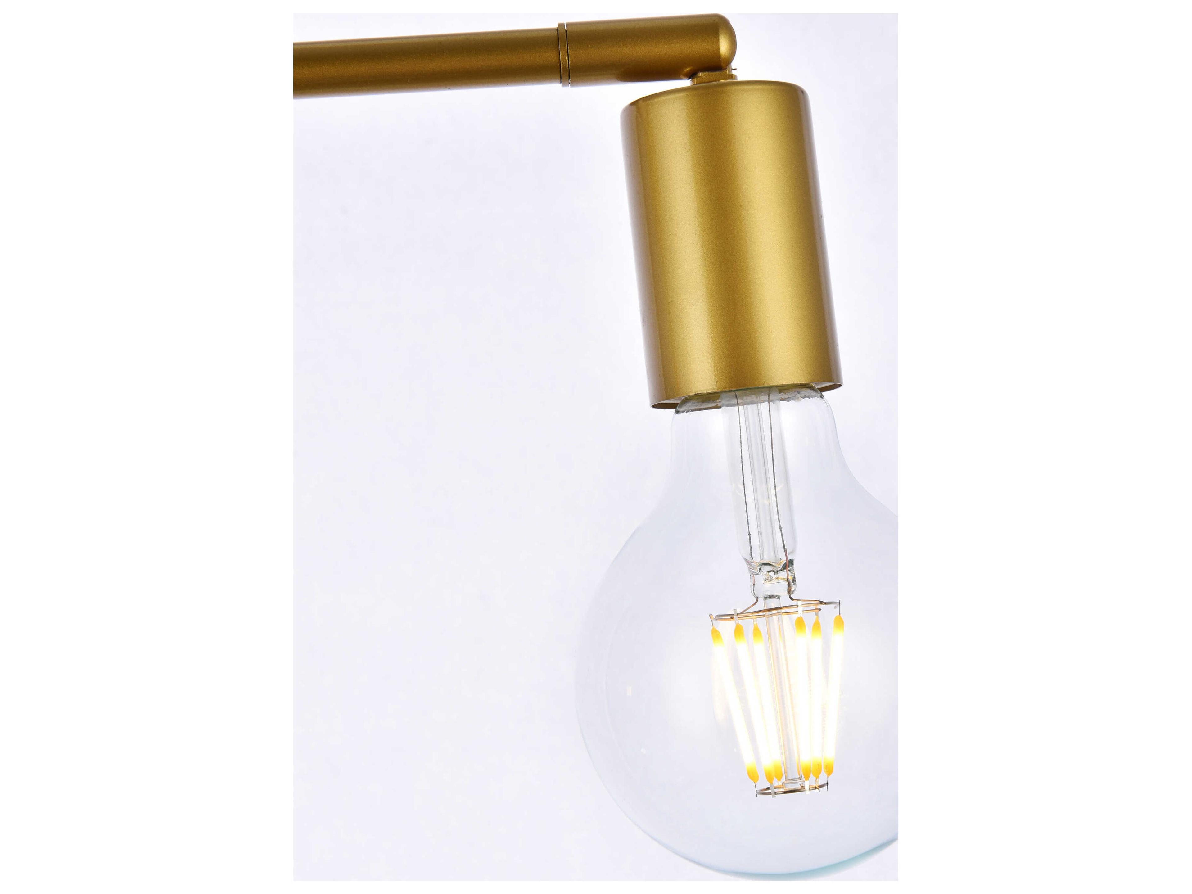 Elegant Lighting Zane 2-Light Brass Semi Flush Mount