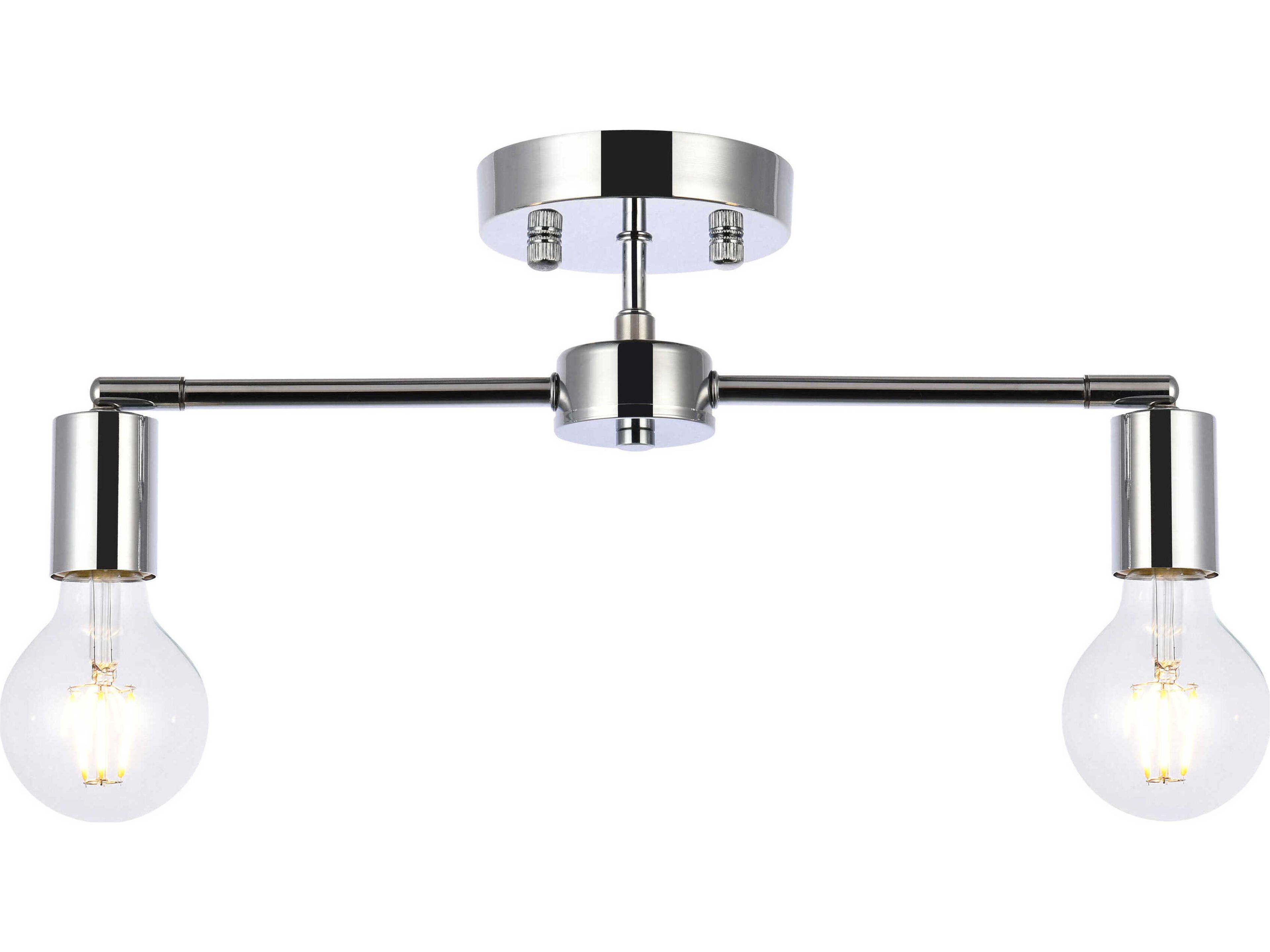 Zane 2-Light Chrome Semi Flush Mount