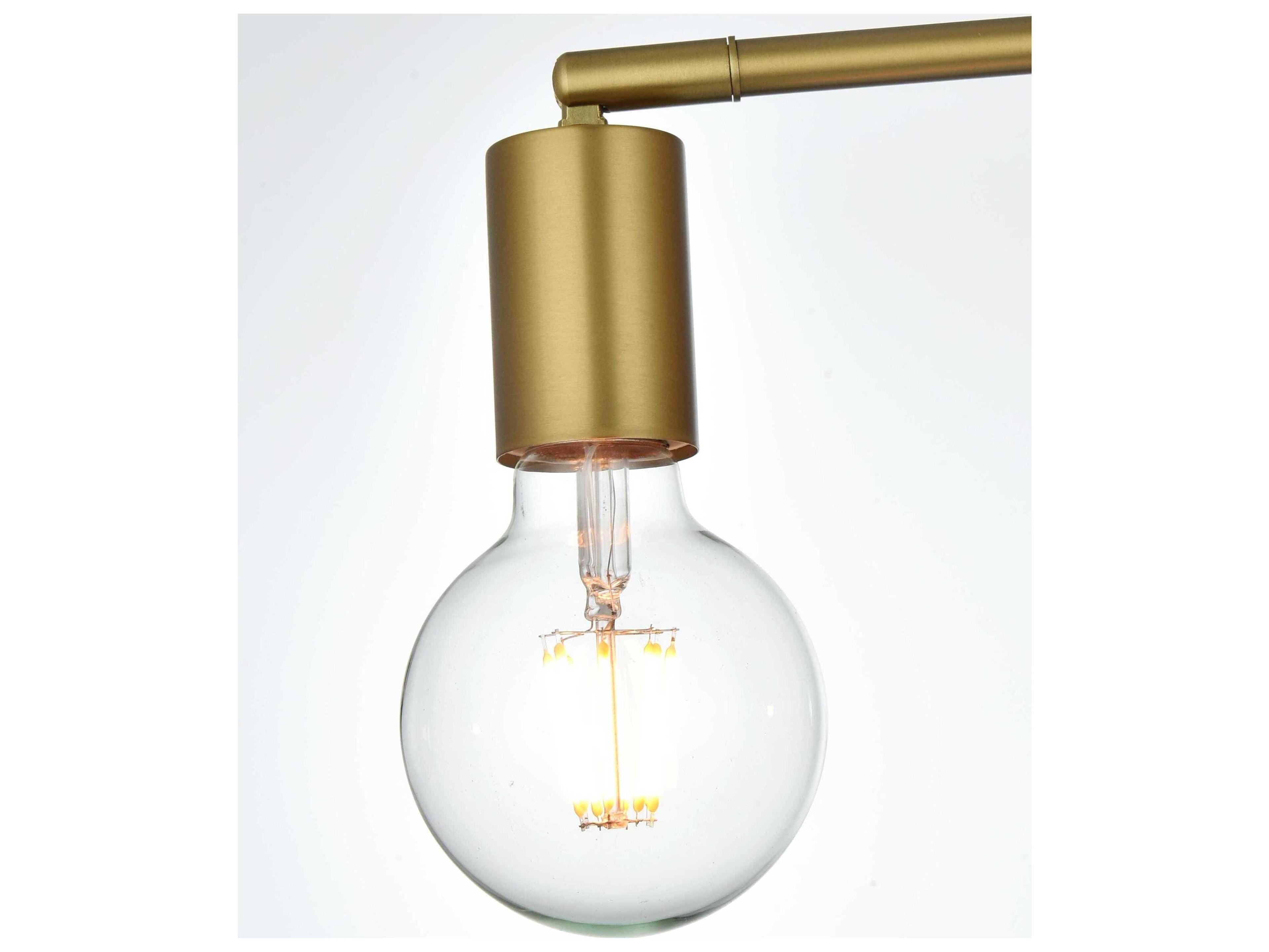 Elegant Lighting Zane 2-Light Satin Gold Linear Semi Flush Mount