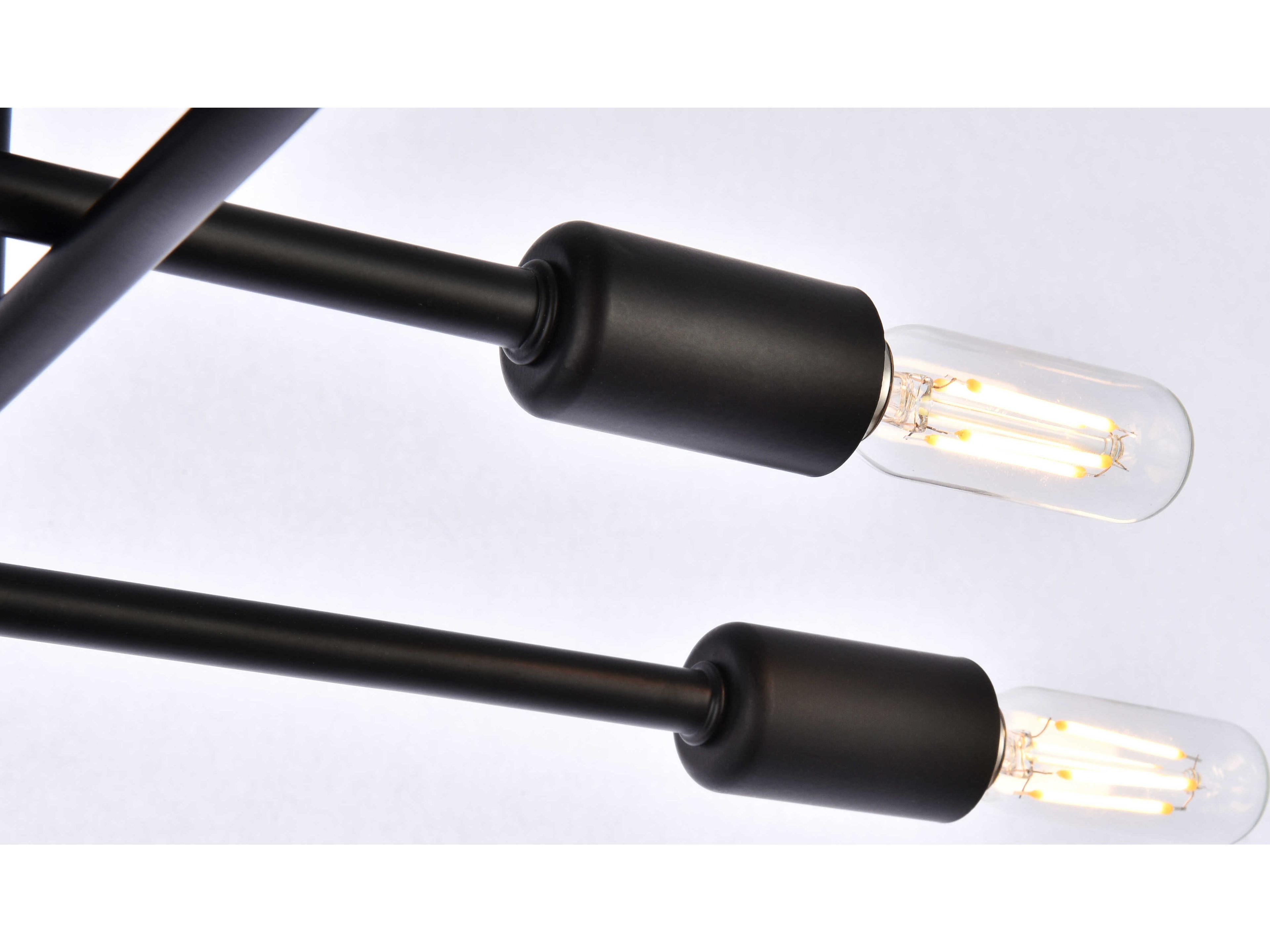 Elegant Lighting Script 8-Light Black Semi Flush Mount