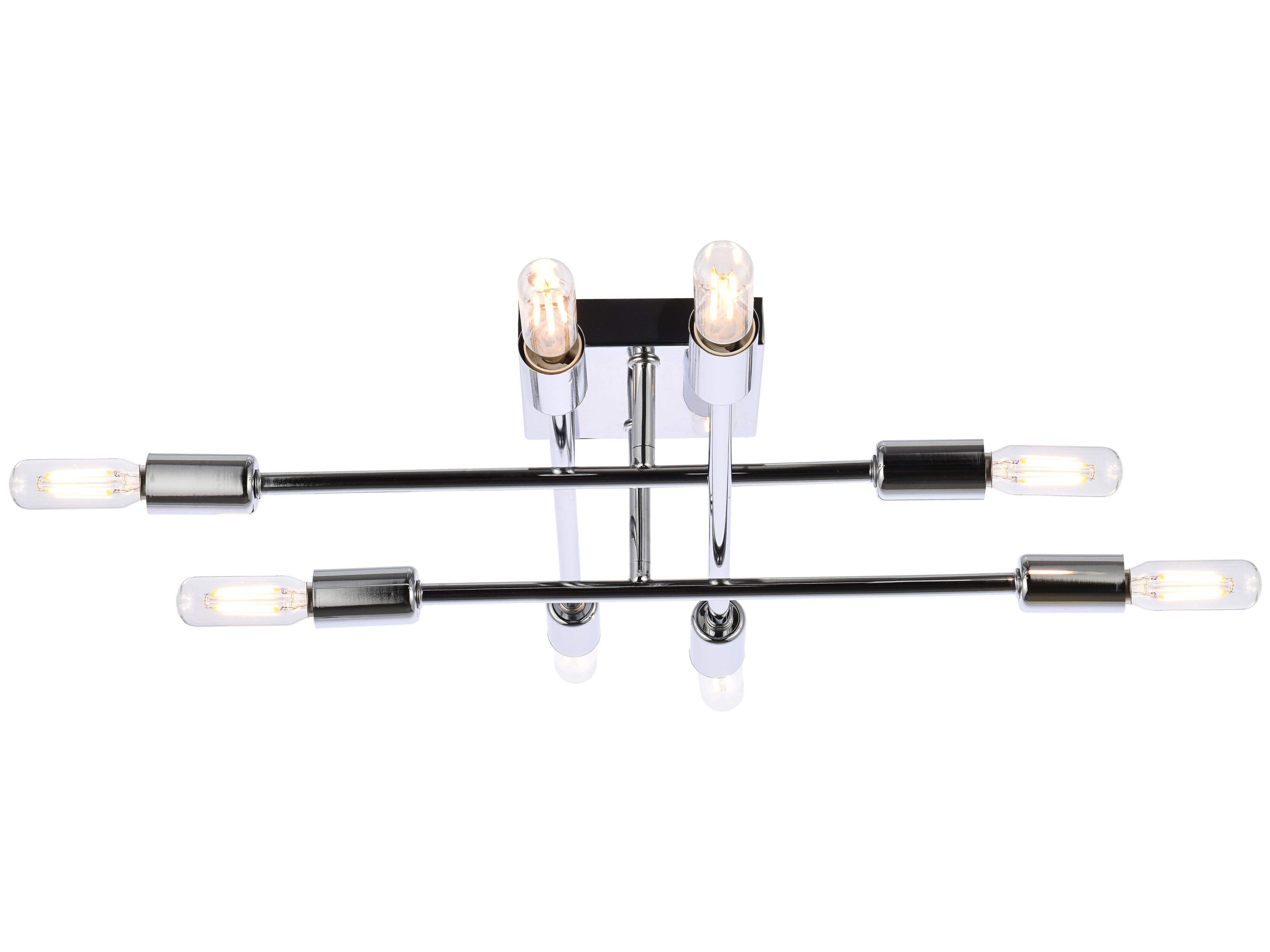 Elegant Lighting Script 8-Light Chrome Linear Semi Flush Mount