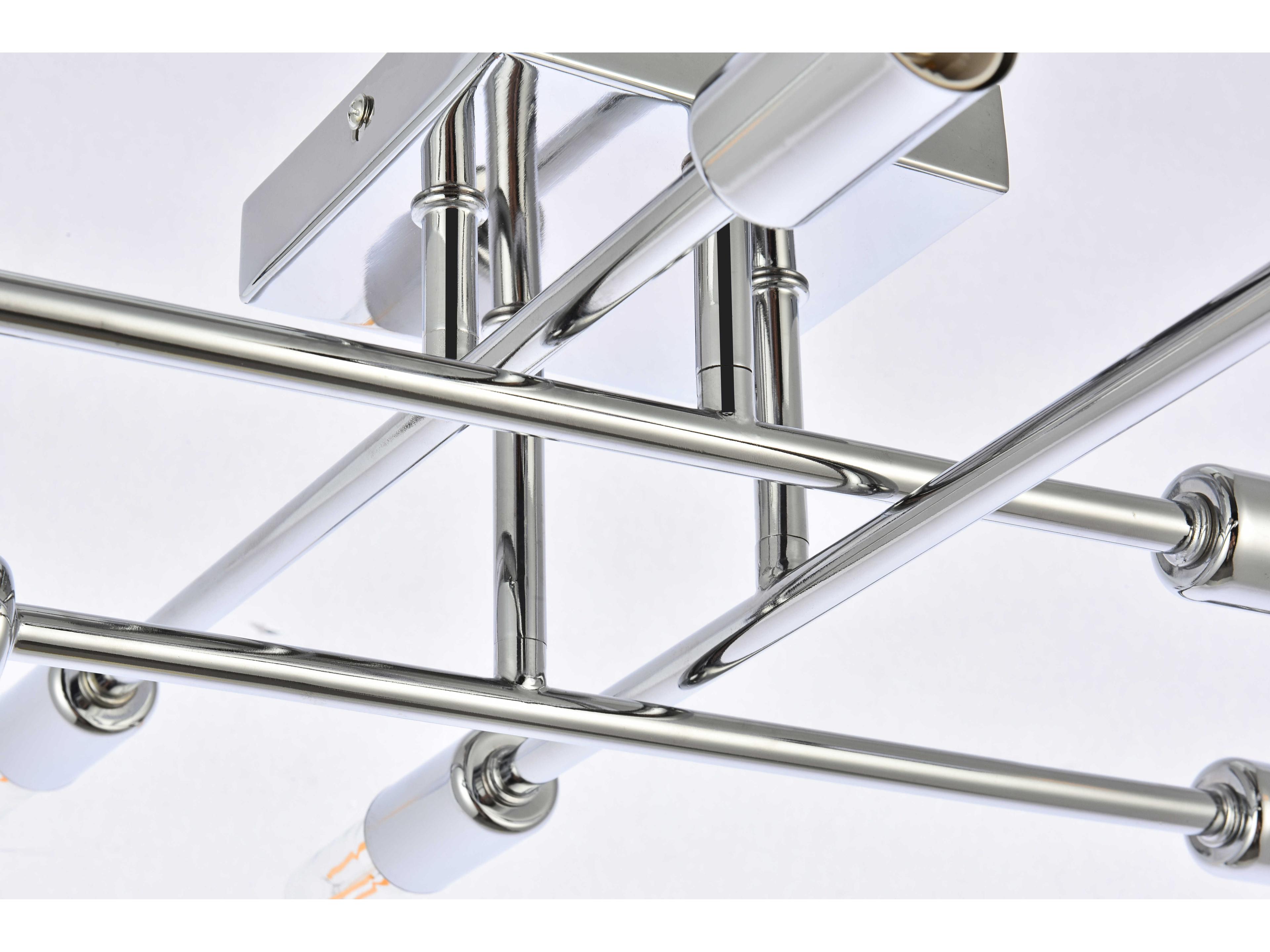 Elegant Lighting Script 8-Light Chrome Linear Semi Flush Mount