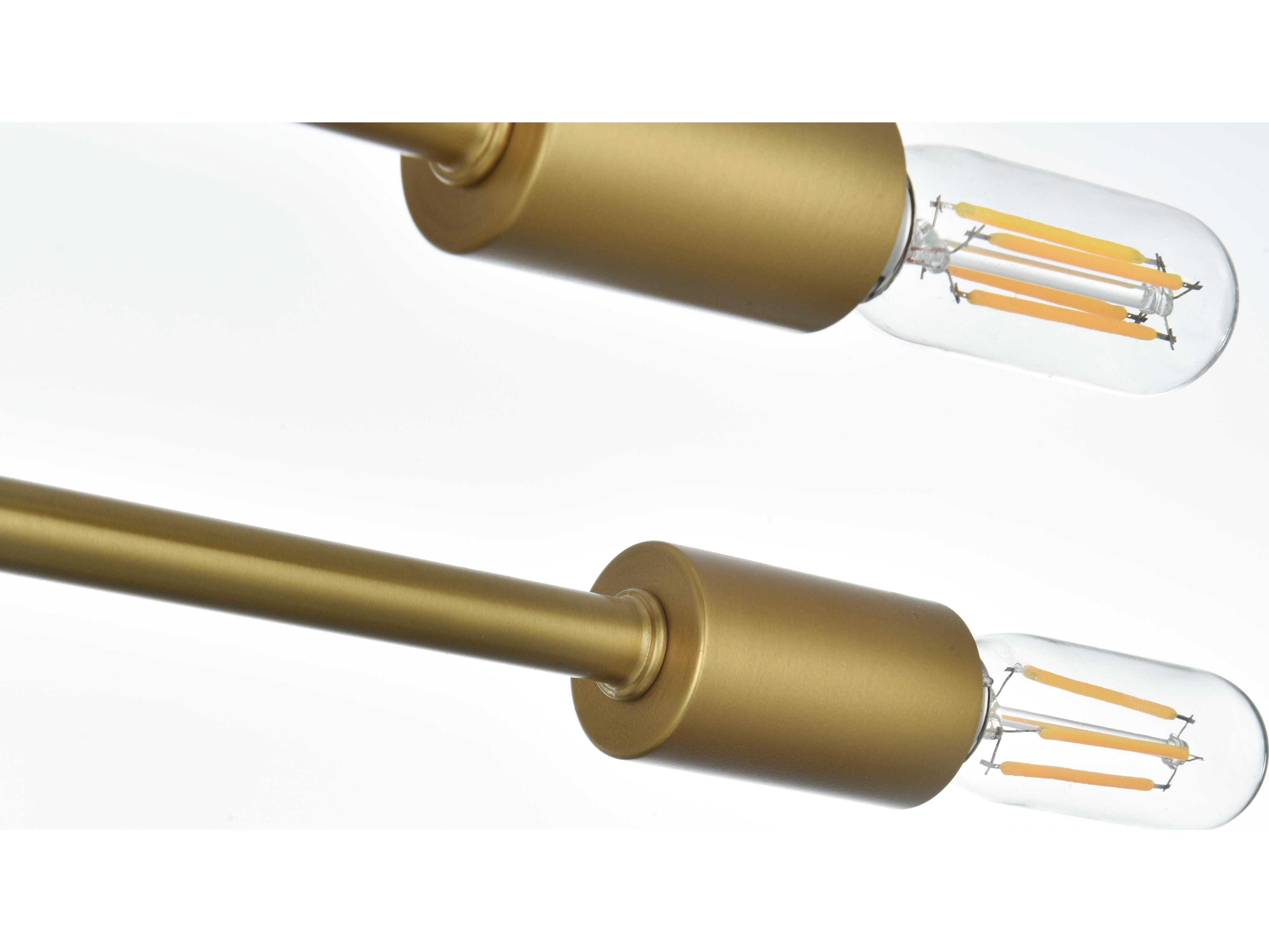 Elegant Lighting Script 8-Light Satin Gold Linear Semi Flush Mount