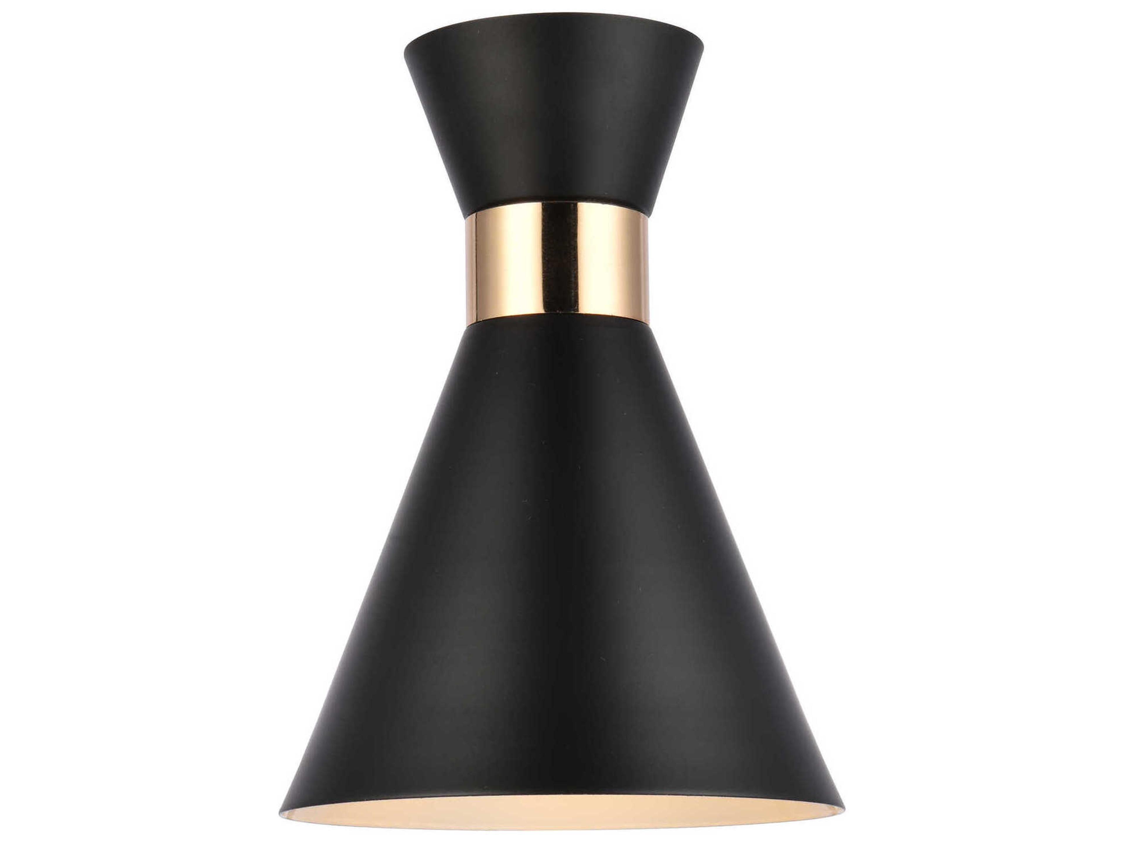 Elegant Lighting Halycon 1-Light Black And Golden Wall Sconce