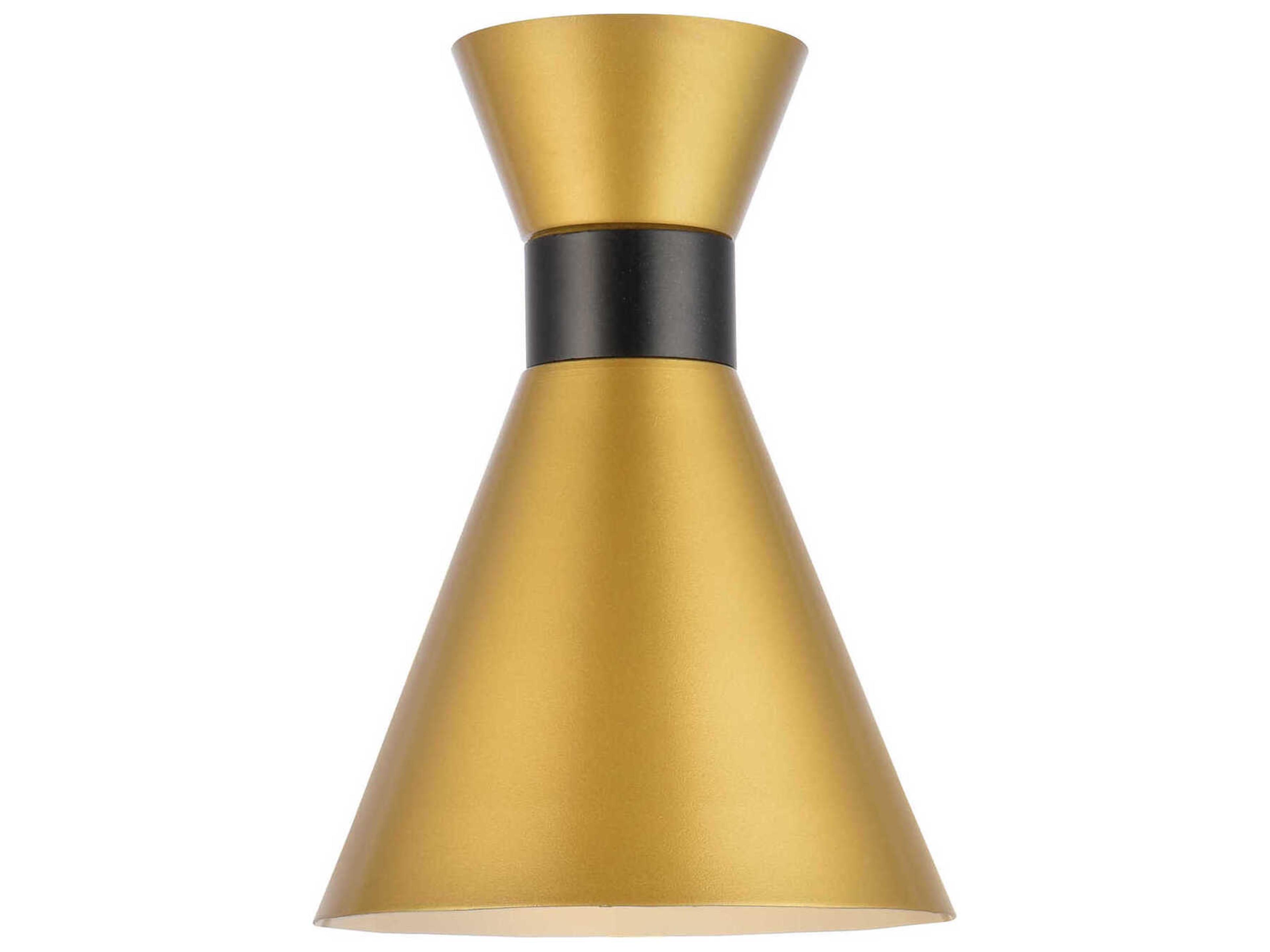 Elegant Lighting Halycon 1-Light Brass And Black Wall Sconce