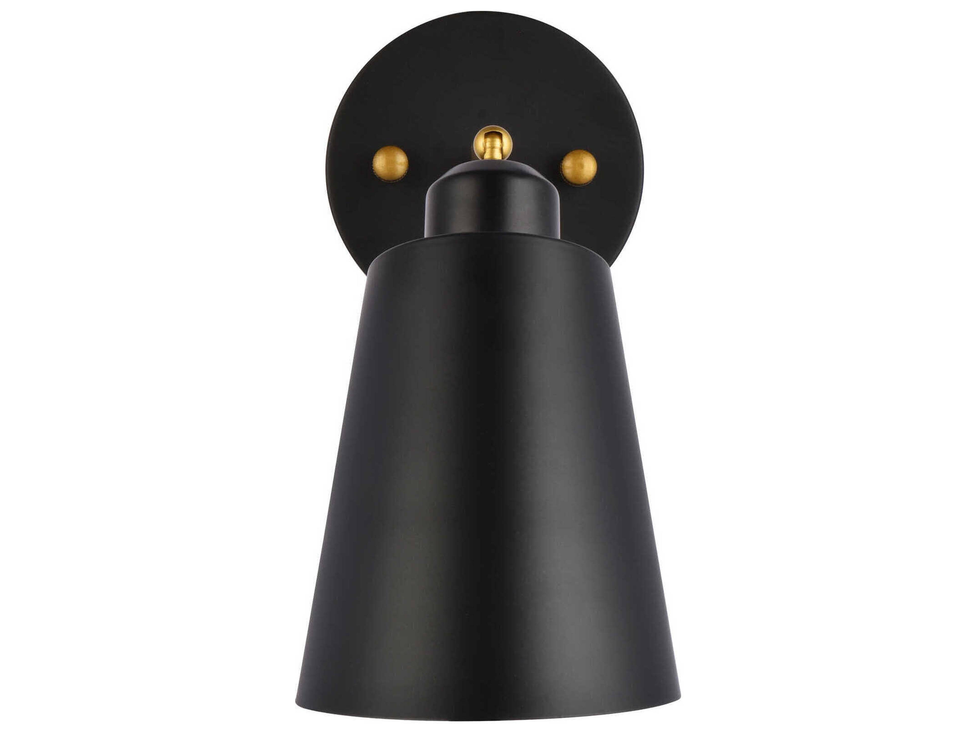 Elegant Lighting Halycon 1-Light Black And Brass Wall Sconce