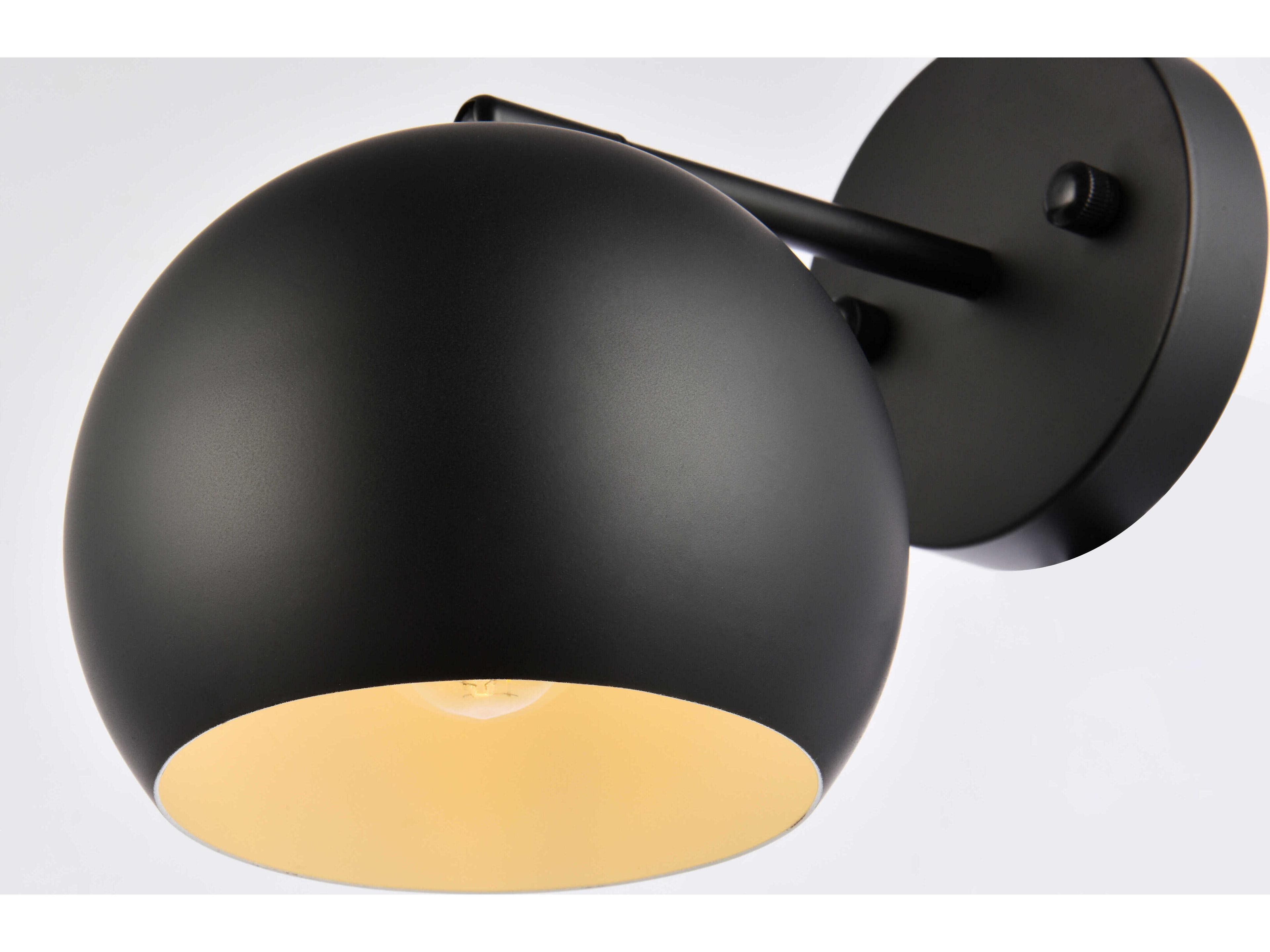 Elegant Lighting Othello 1-Light Black Wall Sconce