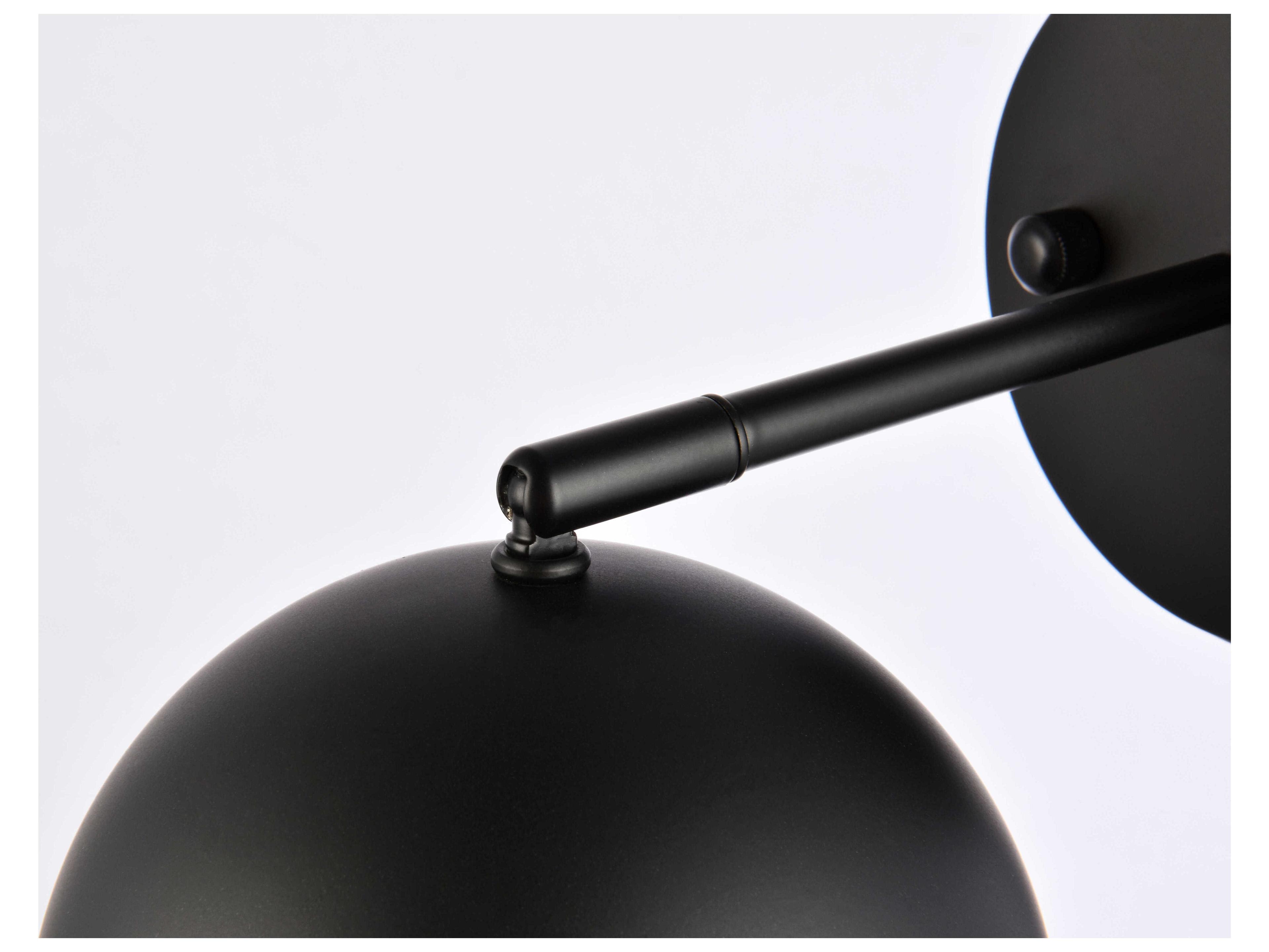 Elegant Lighting Othello 1-Light Black Wall Sconce