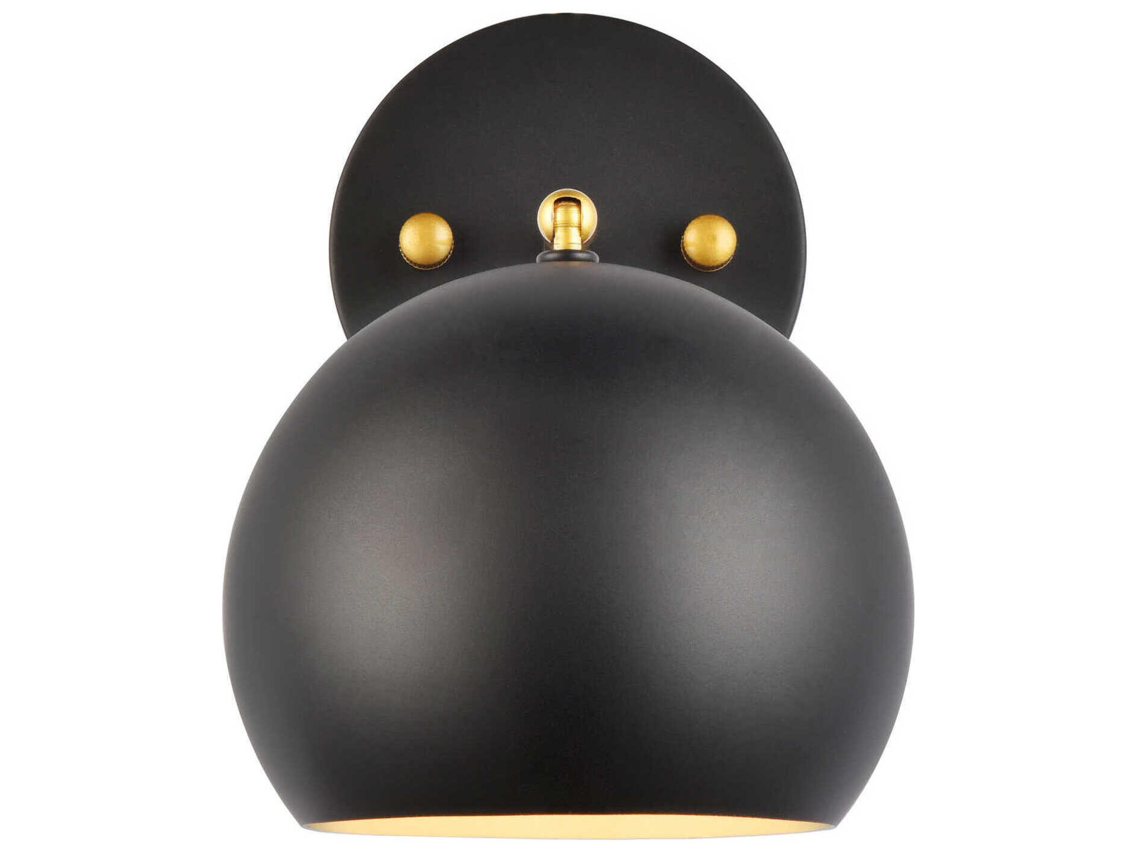 Elegant Lighting Othello 1-Light Black And Brass Wall Sconce