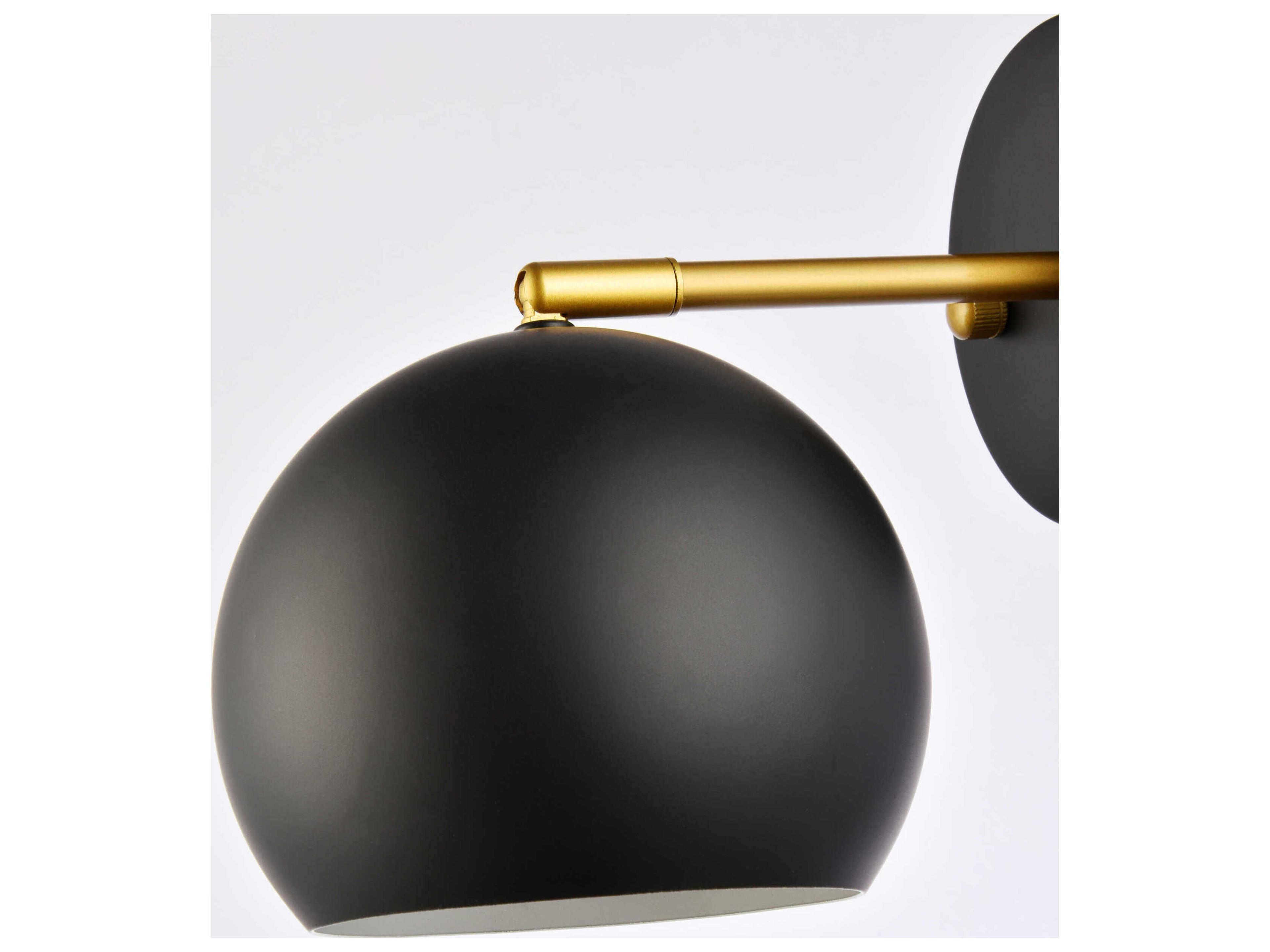 Elegant Lighting Othello 1-Light Black And Brass Wall Sconce
