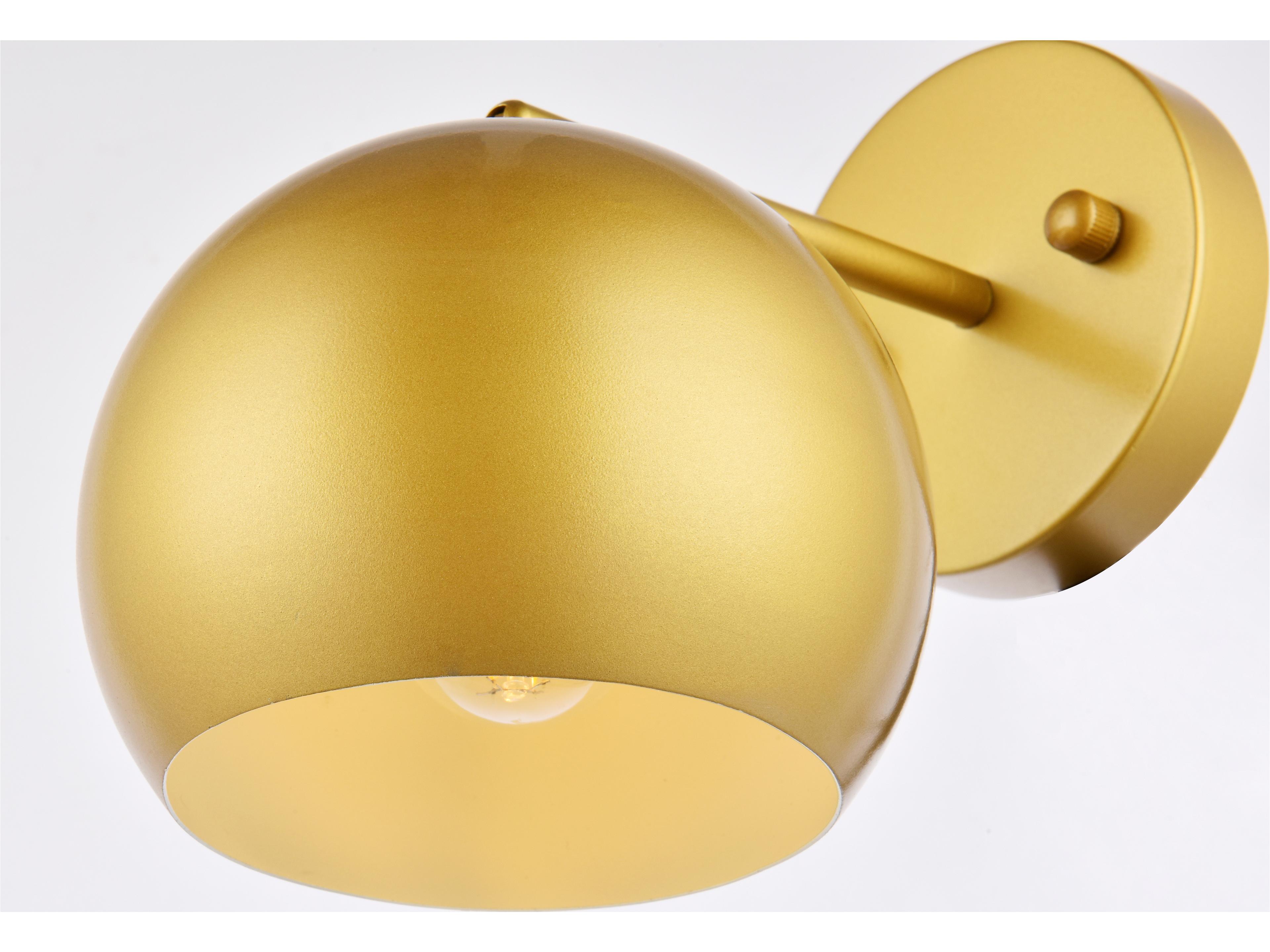Elegant Lighting Othello 1-Light Brass Wall Sconce