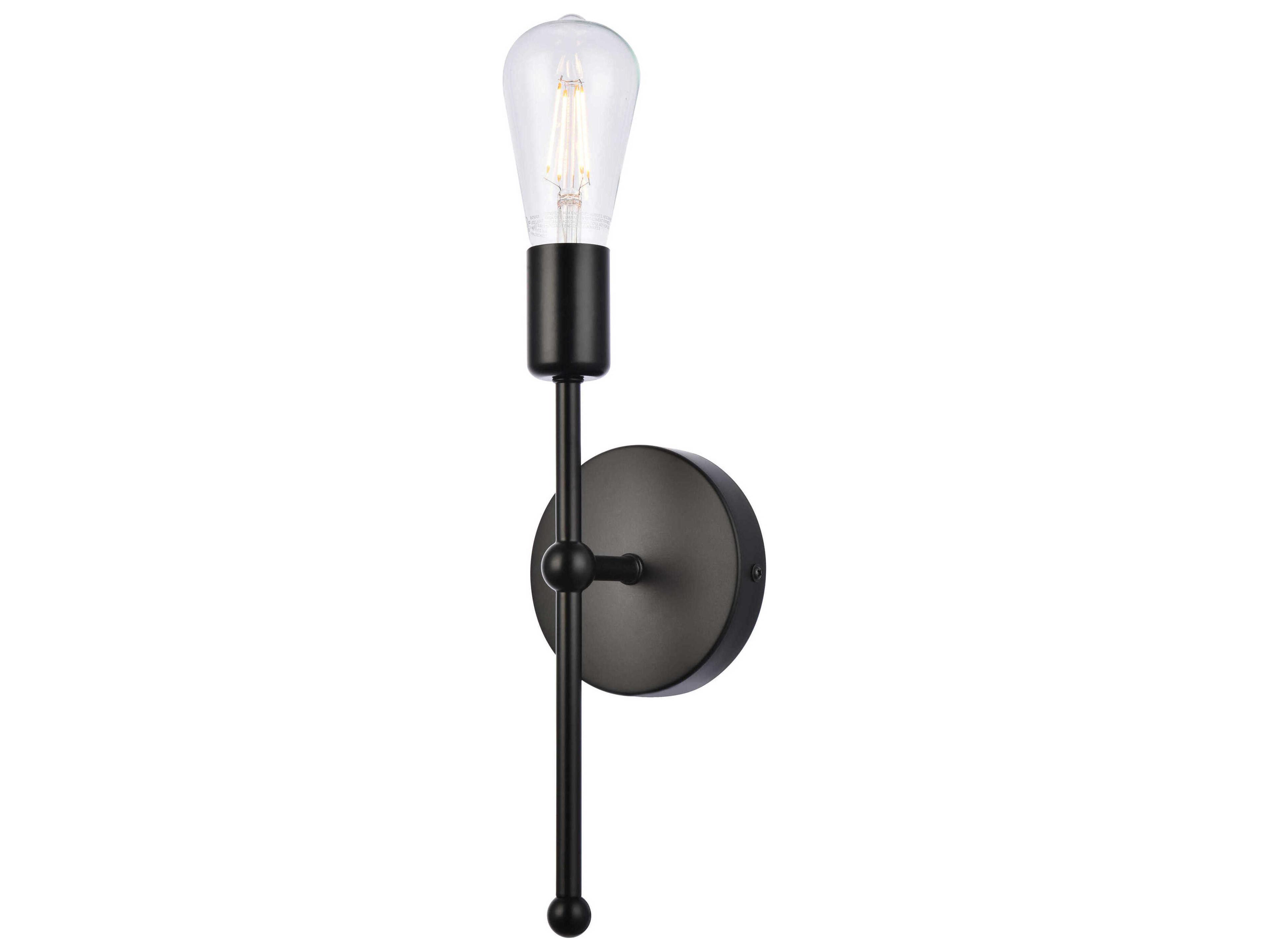 Keely 1-Light Black Wall Sconce