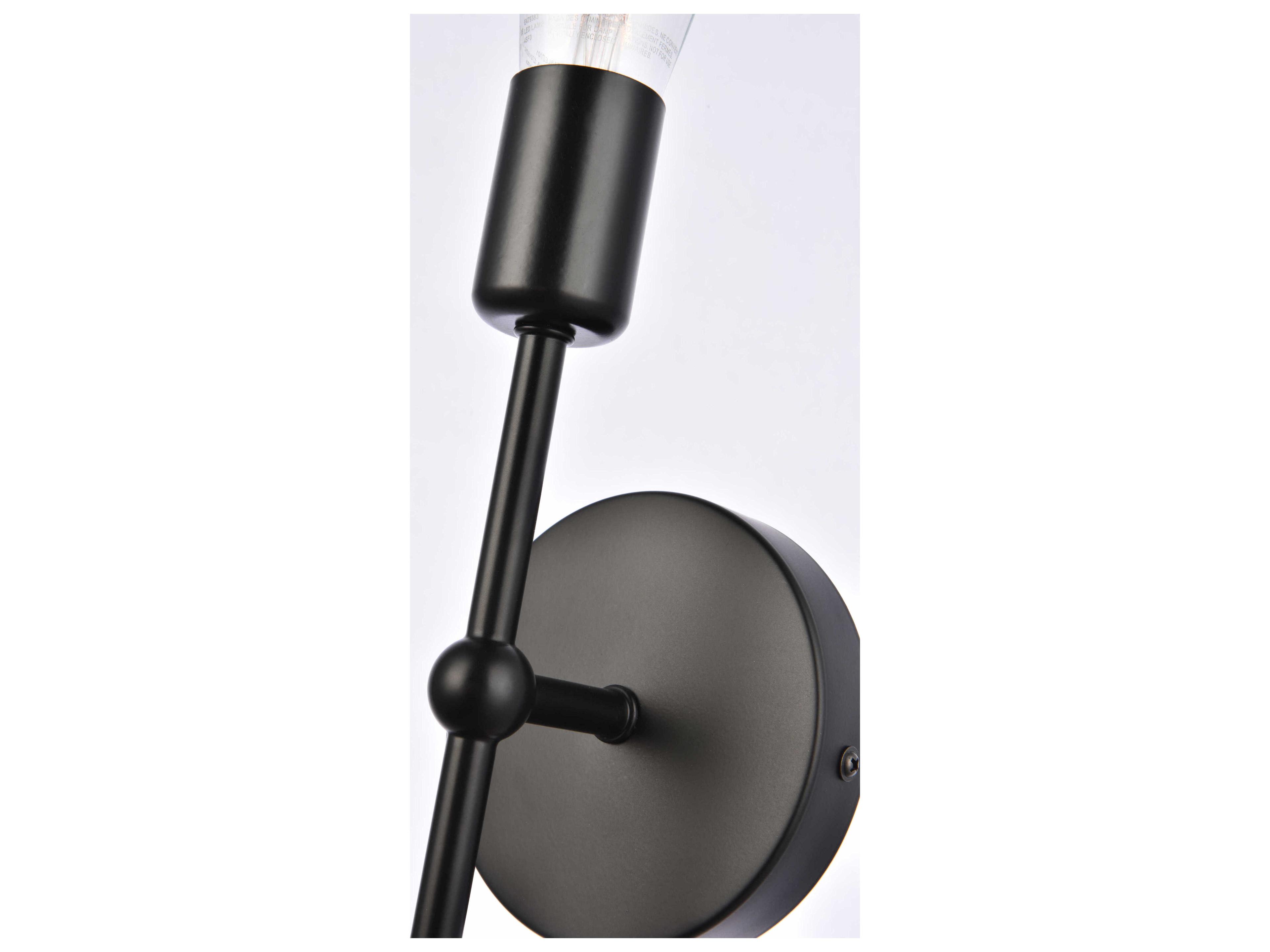 Elegant Lighting Keely 1-Light Black Wall Sconce